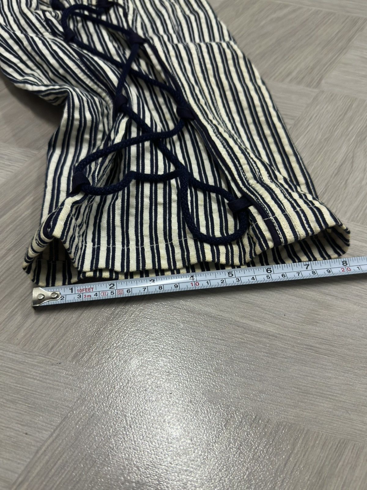 Giorgio Armani Vtg Emporio Armani Vertical Stripe Adjustable String Pant Size US 29 - 8 Thumbnail