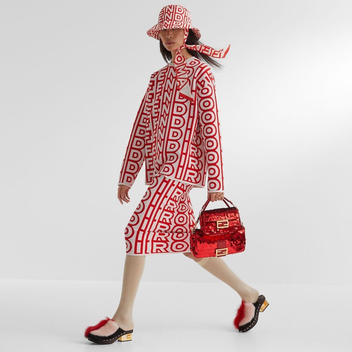 Fendi o1loc1c0824 Pullover in Red/White Size M / US 6-8 / IT 42-44 - 4 Thumbnail