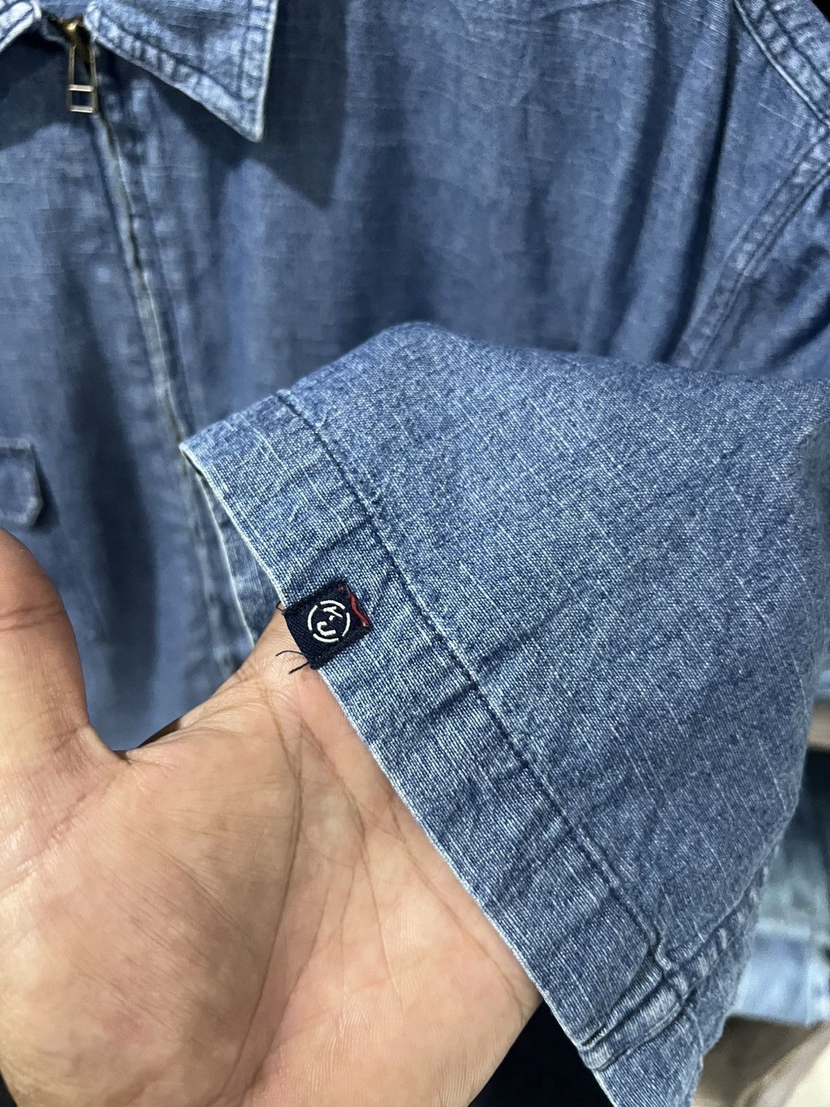 Kansai Yamamoto 🔥Kansai Jeans Zipper Short Sleeve Denim Shirt Size US XXL / EU 58 / 5 - 10 Thumbnail
