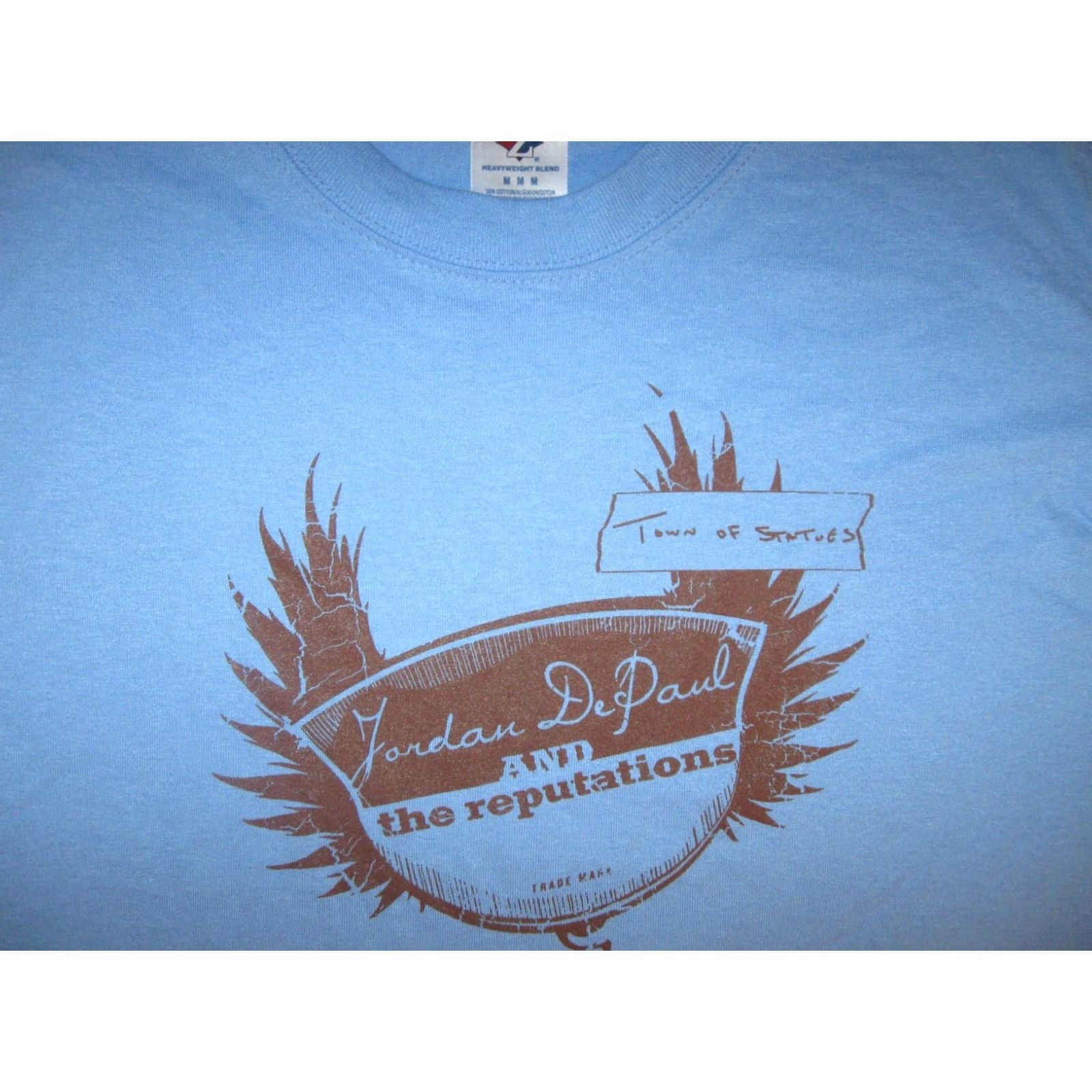 Jerzees JORDAN DEPAUL and The Reputations Town of Statues Shirt Men's M BLUE Graphic Print Jerzees T-Shirt Music 2000s Ohio Boys Mens Girls Womens Size US M / EU 48-50 / 2 - 3 Thumbnail