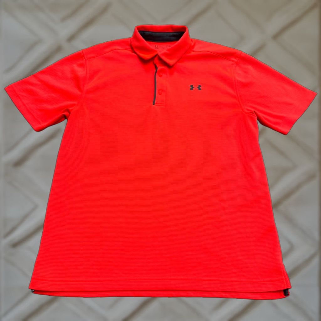 Under Armour Under Armour HeatGear Shirt Large Red Polo Loose Fit Active Performance Golf Men Size US L / EU 52-54 / 3 - 1 Thumbnail