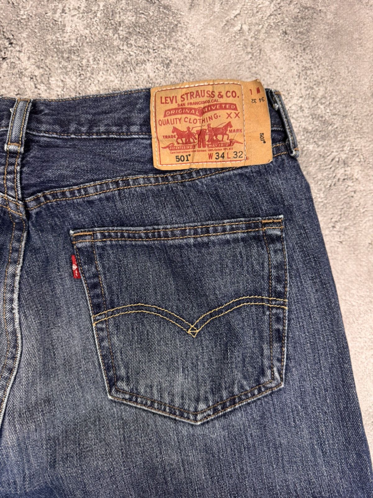 Levi's Levi’s Men 501 Original Fit Jeans Blue 34 Size US 34 / EU 50 - 3 Thumbnail