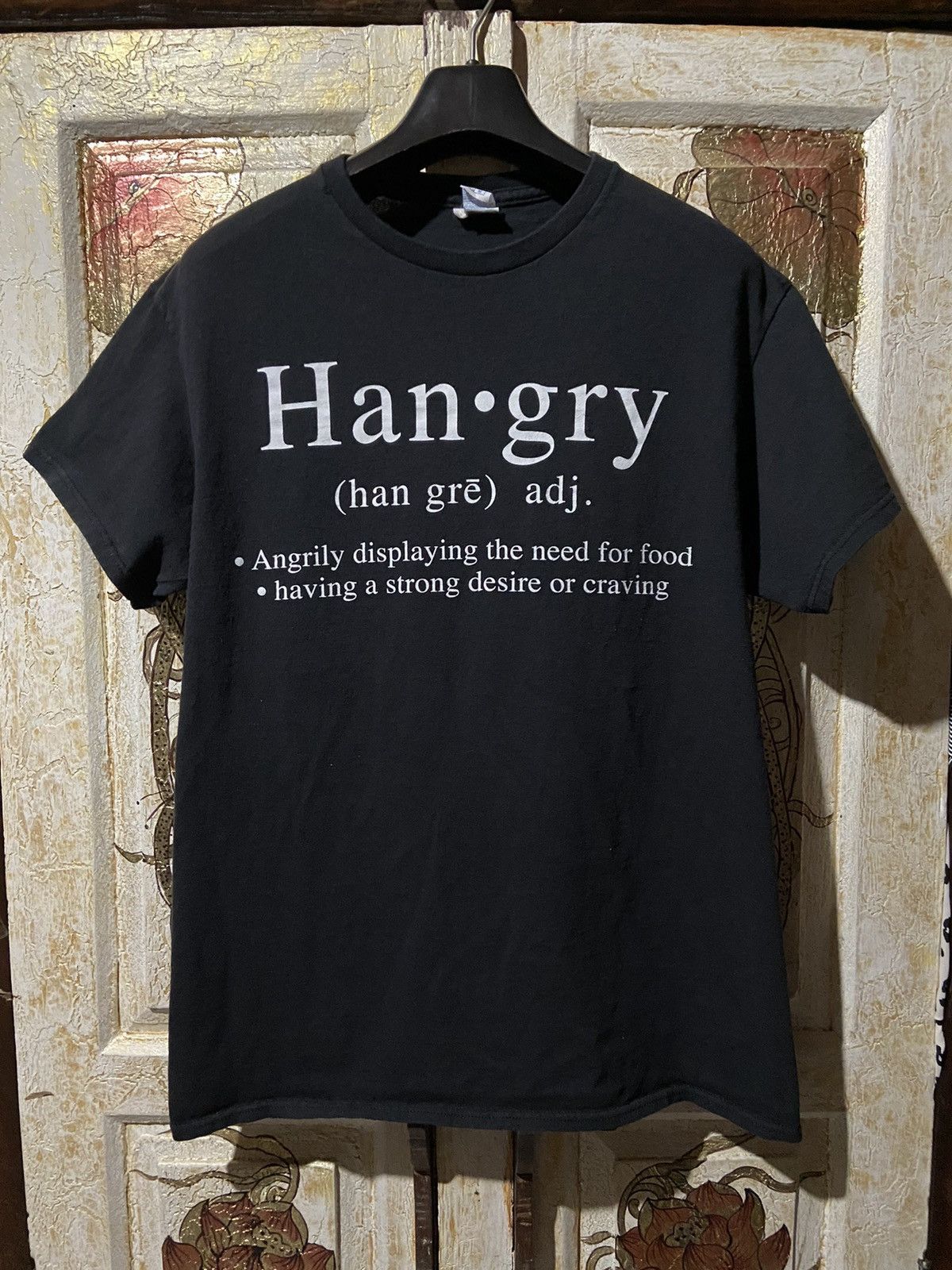 Vintage Y2k hangry font black crop t shirt size M unisex Size US M / EU 48-50 / 2 - 1 Thumbnail