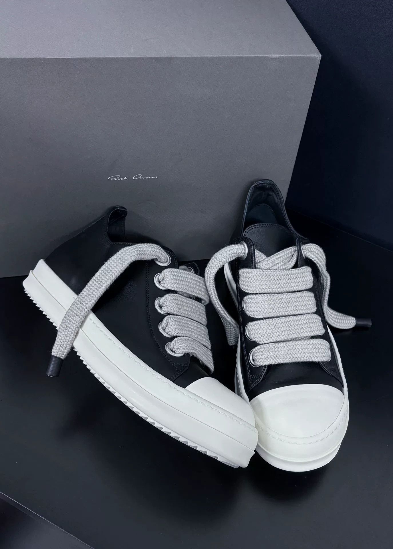 Rick Owens Rick Owens Leather Black Lowtop Sneakers 10 Men Size US 10 / EU 43 - 1 Thumbnail