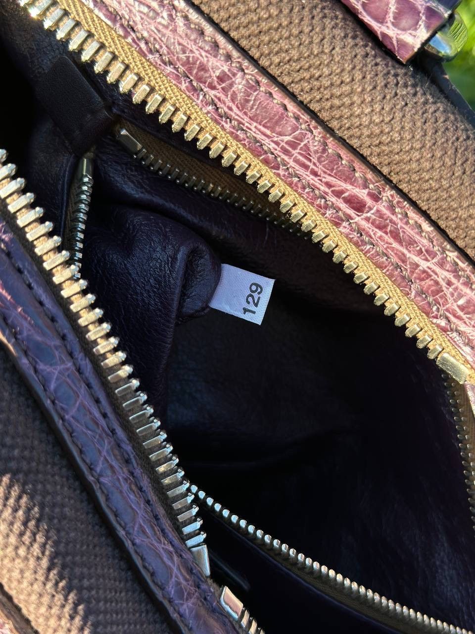 Prada Rare Bag - Prada Bowling crocodile Handbag Purple - Vintage Size ONE SIZE - 13 Thumbnail