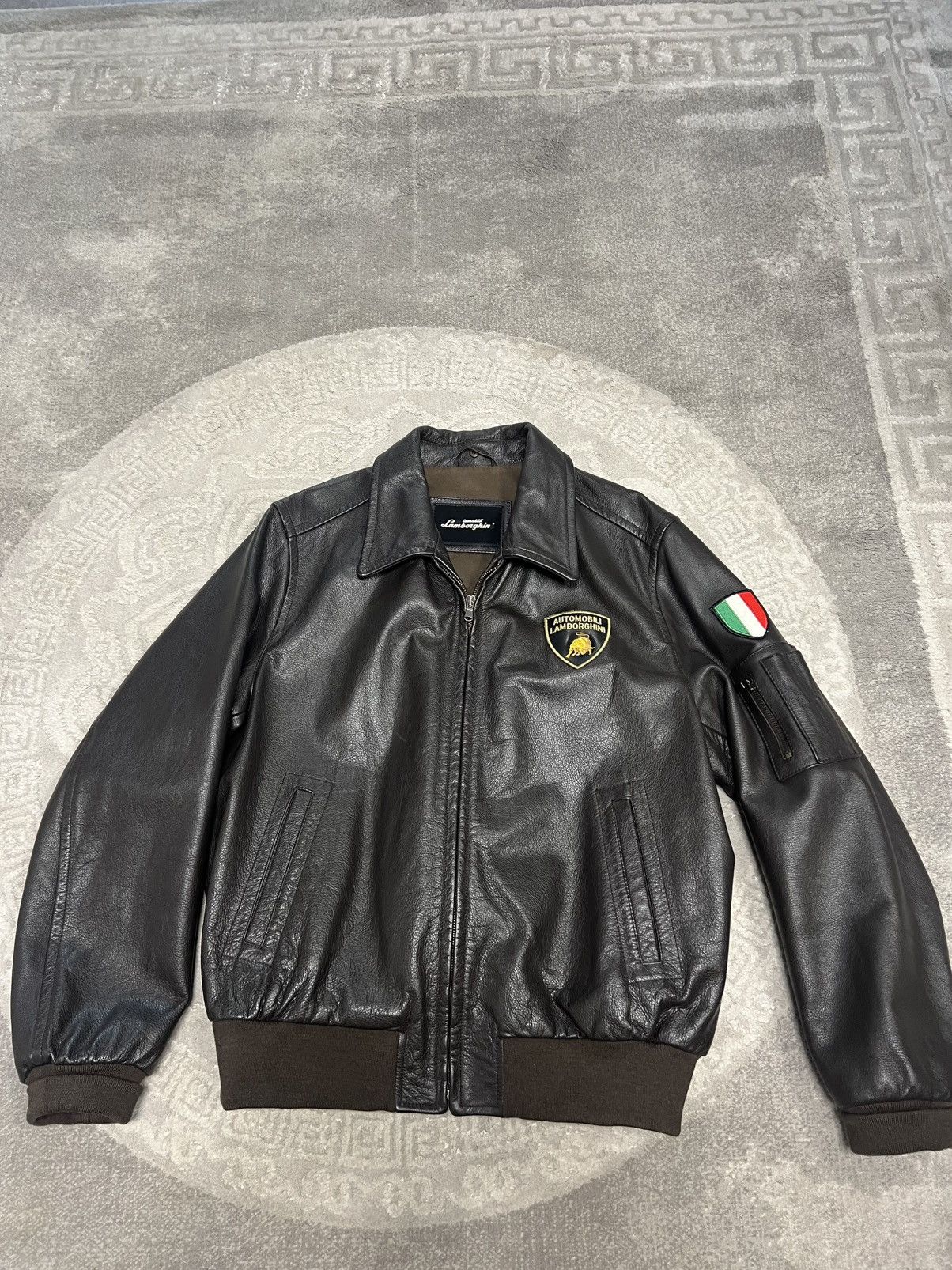 Lamborghini Lamborghini Brown Leather Jacket Vintage Size US L / EU 52-54 / 3 - 1 Thumbnail