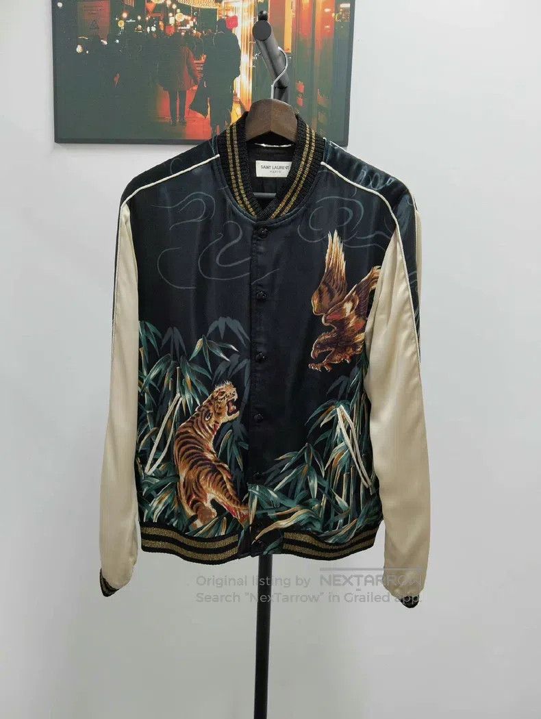 Saint Laurent Paris Tiger-Eagle Silk Jacket