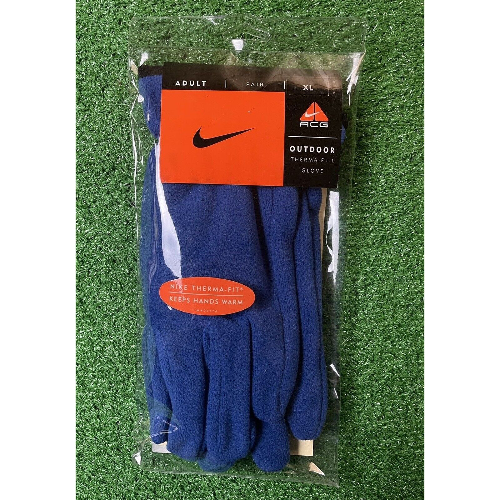Nike NWT Vintage 90s Nike ACG Therma Fit Fleece Hand Gloves Blue Size ONE SIZE - 1 Thumbnail