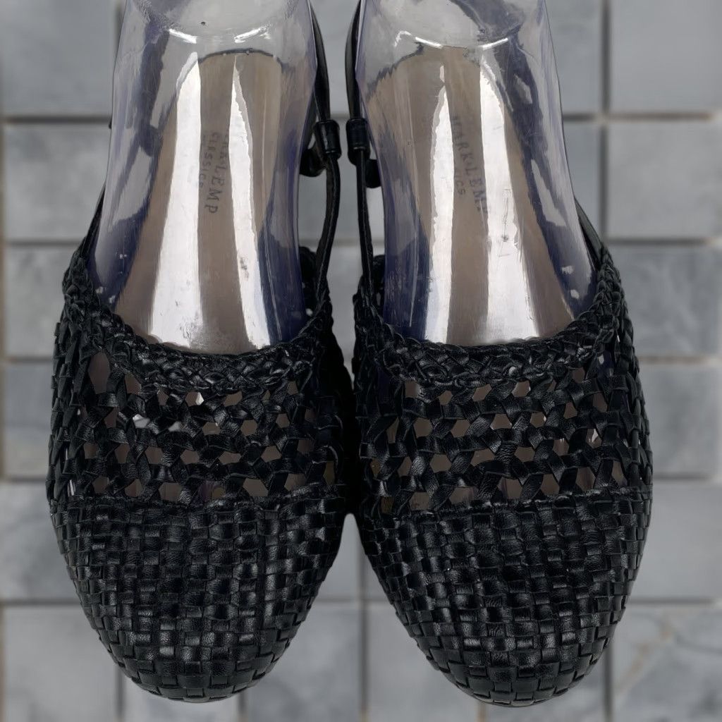 Vintage Walking Cradles Mark Lemp Classics Millie Black Slingback Sandal Sz 7 WW Size US 7 / IT 37 - 1 Thumbnail