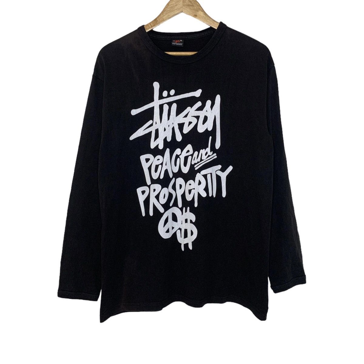 ★【Stussy】★Stussy Peace & Prosperity T-Shirt★Black★ Stussy Peace & Prosperity Tee T-shirts Print Black Size M