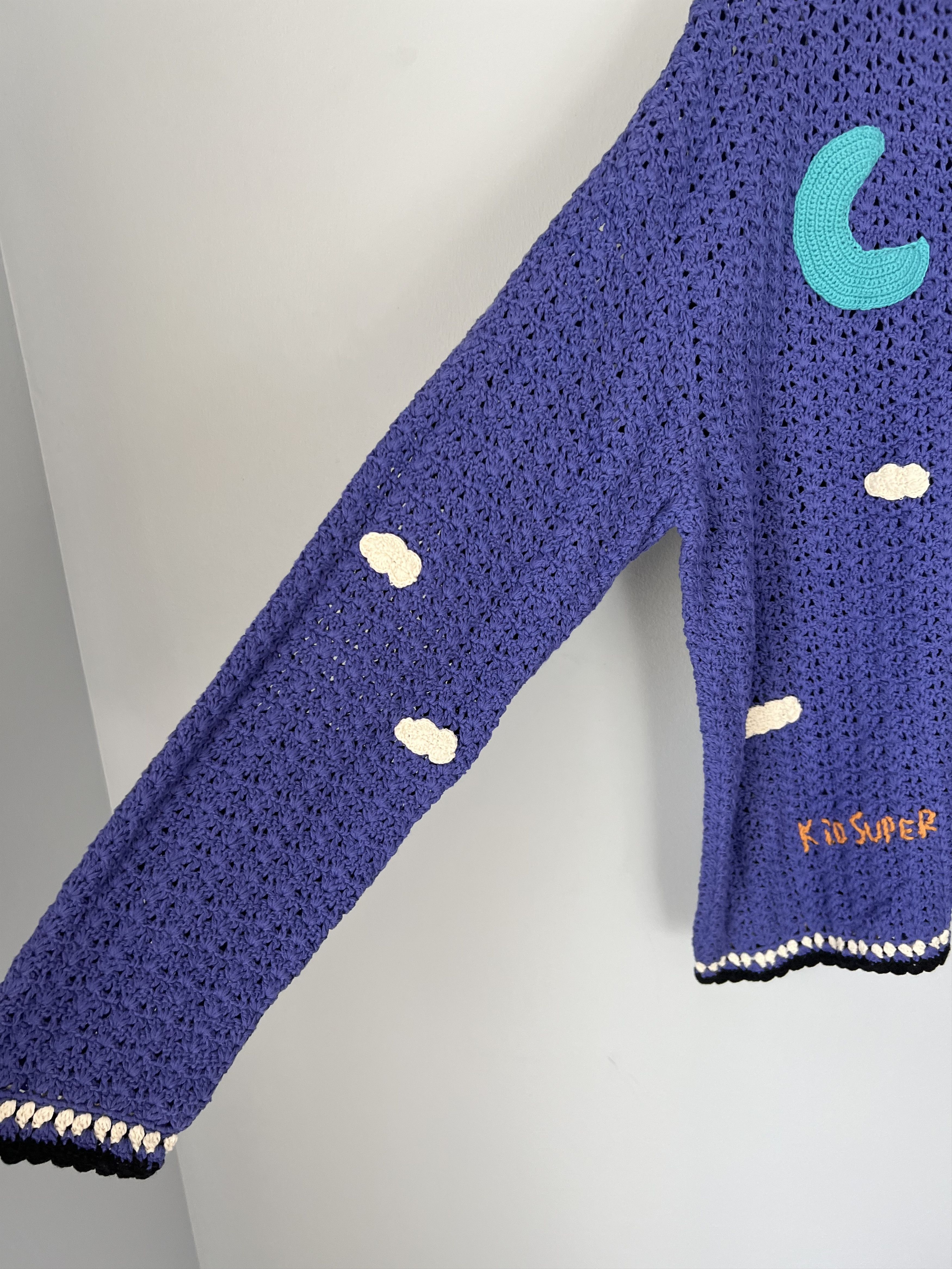 KidSuper Kidsuper Studios Long Sleeve Crochet Sweater in Purple Size US M / EU 48-50 / 2 - 5 Thumbnail