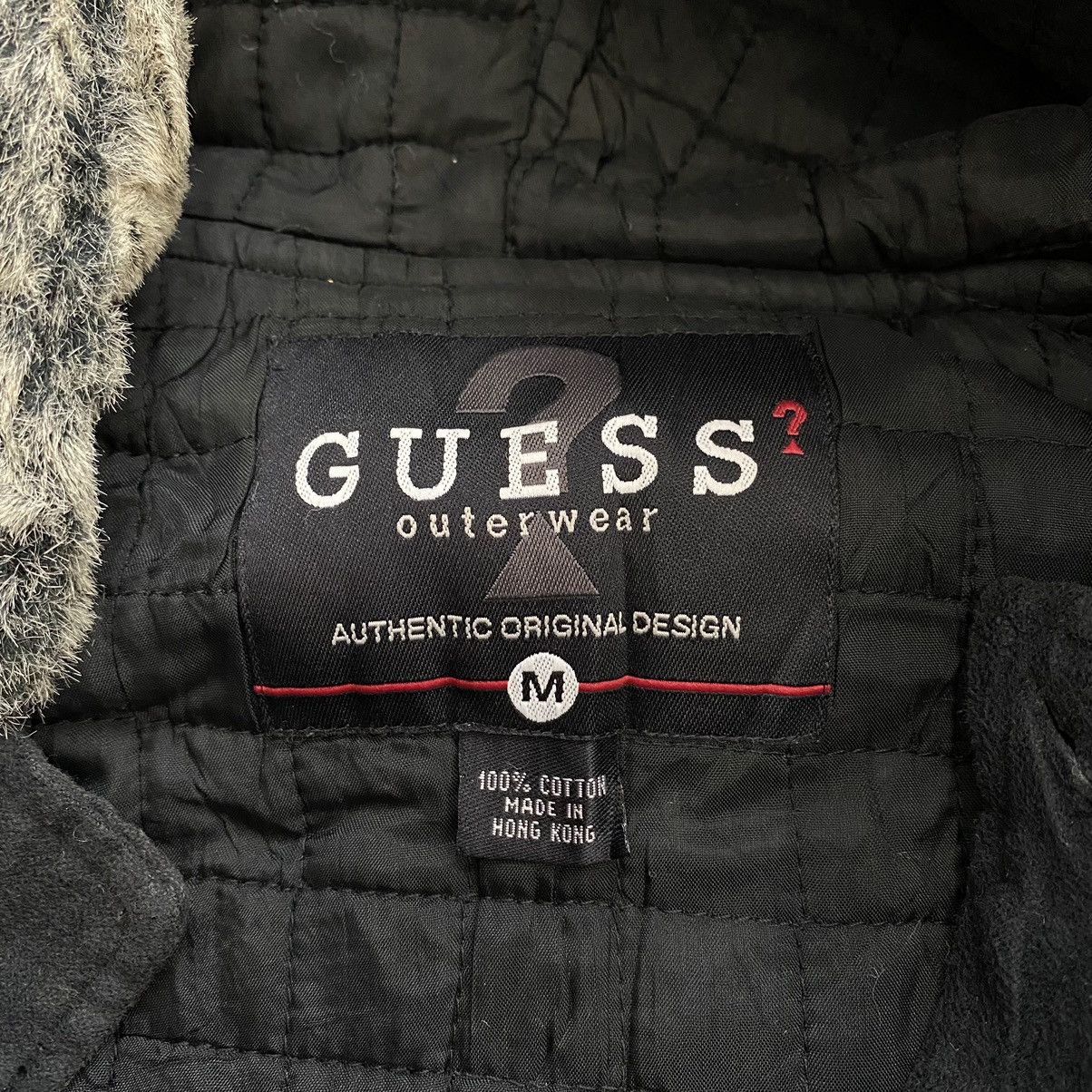 Guess × Vintage Vintage 90s GUESS OUTERWEAR Black Hooded Duffle Coat Jacket Size US M / EU 48-50 / 2 - 4 Thumbnail