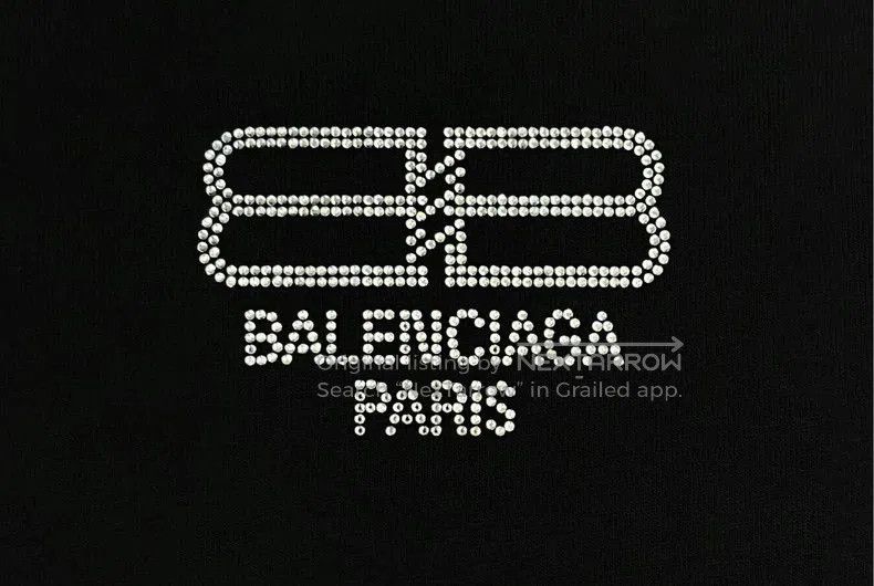 Balenciaga Balenciaga Black Crystal Logo Short Sleeve. Size US XS / EU 42 / 0 - 4 Thumbnail