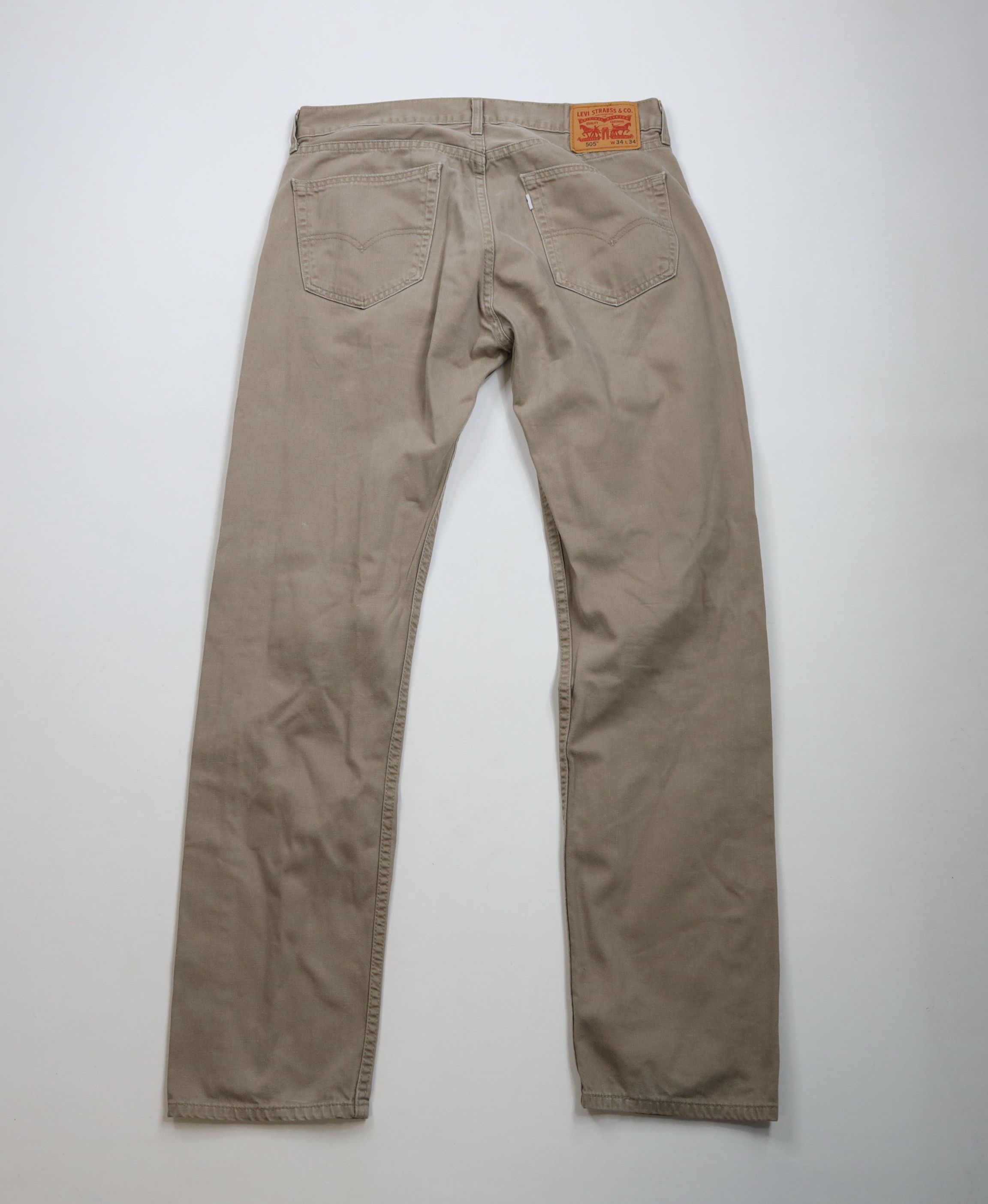 Levi's × Vintage Vintage Y2K Levis 505 Regular Straight Leg Denim Jeans Beige Size US 34 / EU 50 - 9 Thumbnail