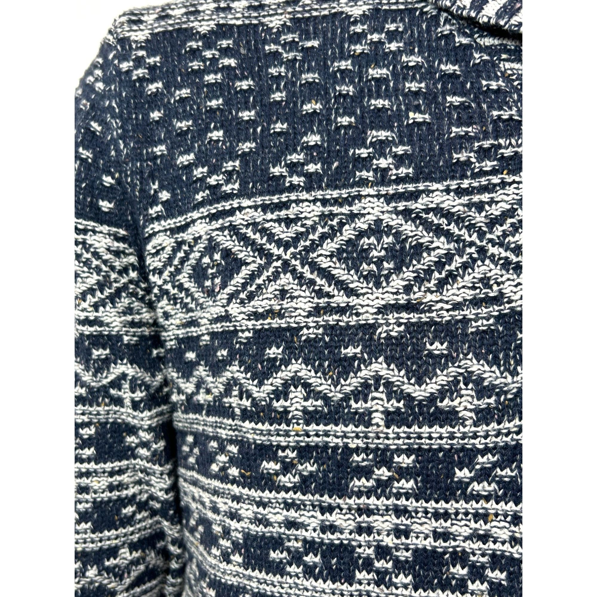 JCPenney JC Penny Mens Vtg Fair Isle Blue White Sweater M Long Sleeve Size US M / EU 48-50 / 2 - 9 Thumbnail