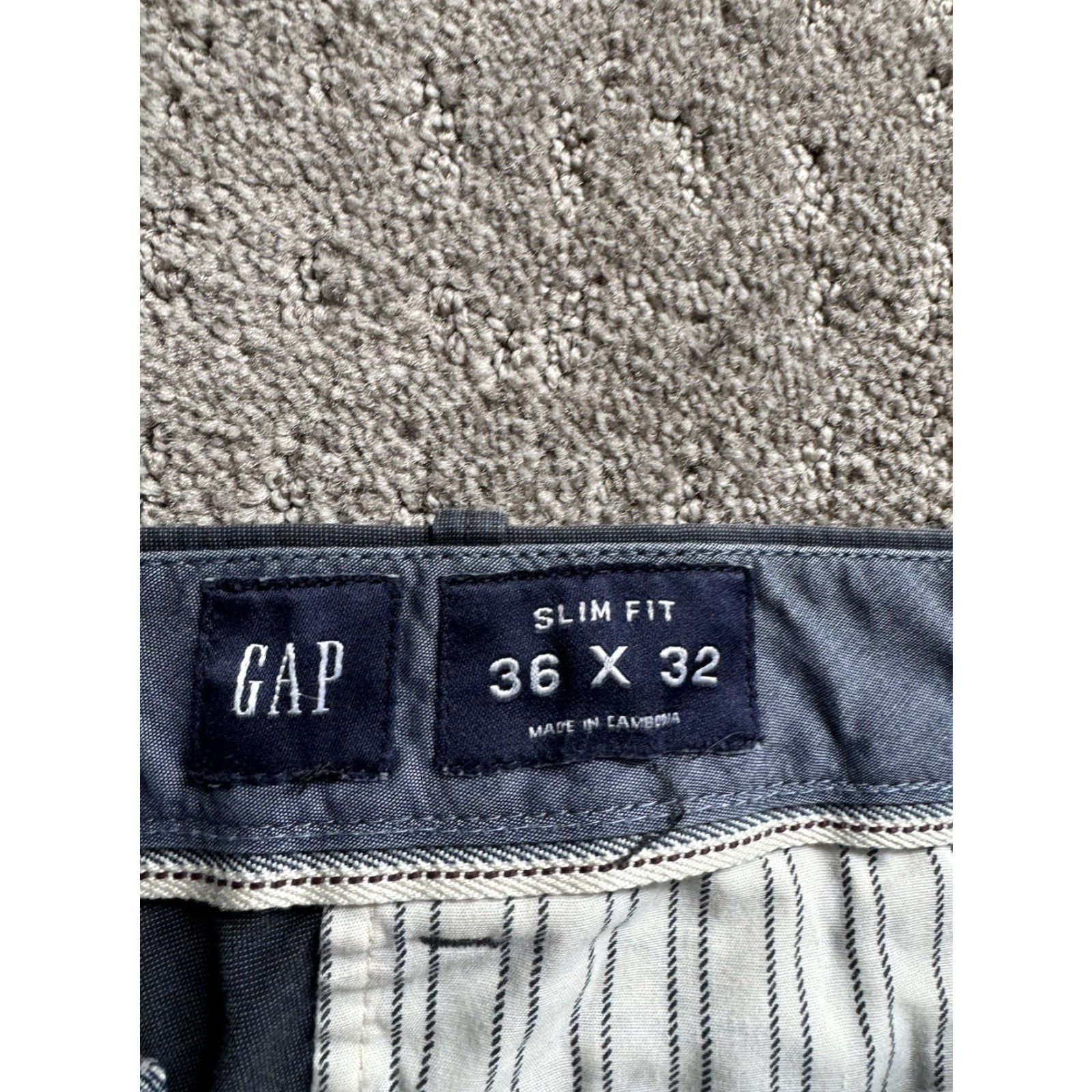 Gap Gap Mens Pants Chino 36x32 Blue Solid Slim Flat Front Cotton Casual Mens Size US 36 / EU 52 - 5 Thumbnail