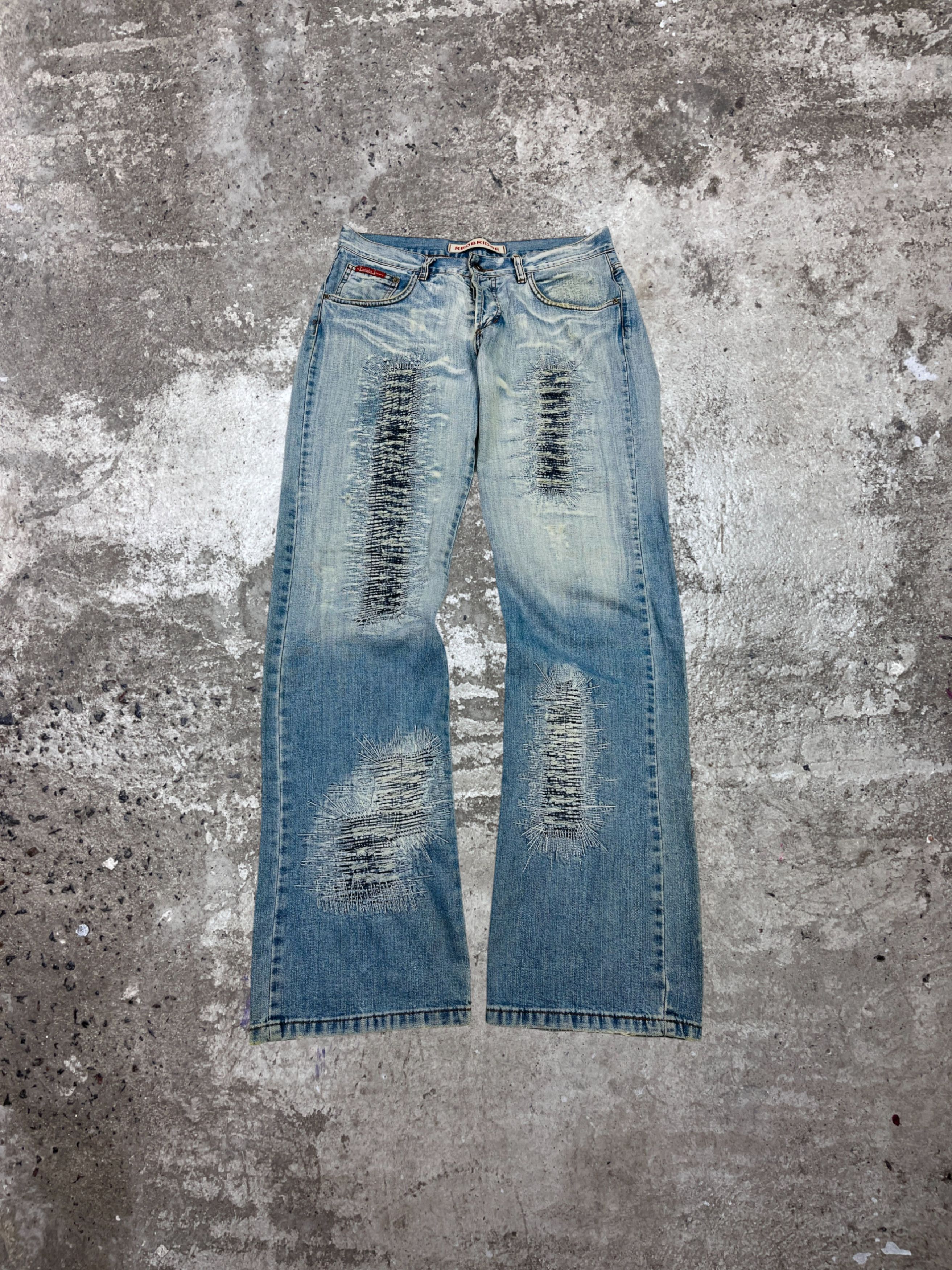 Other 1990s BAGGY DISTRESSED REPAIRED FADED DENIM PANTS - № 3003 Size US 34 / EU 50 - 1 Thumbnail