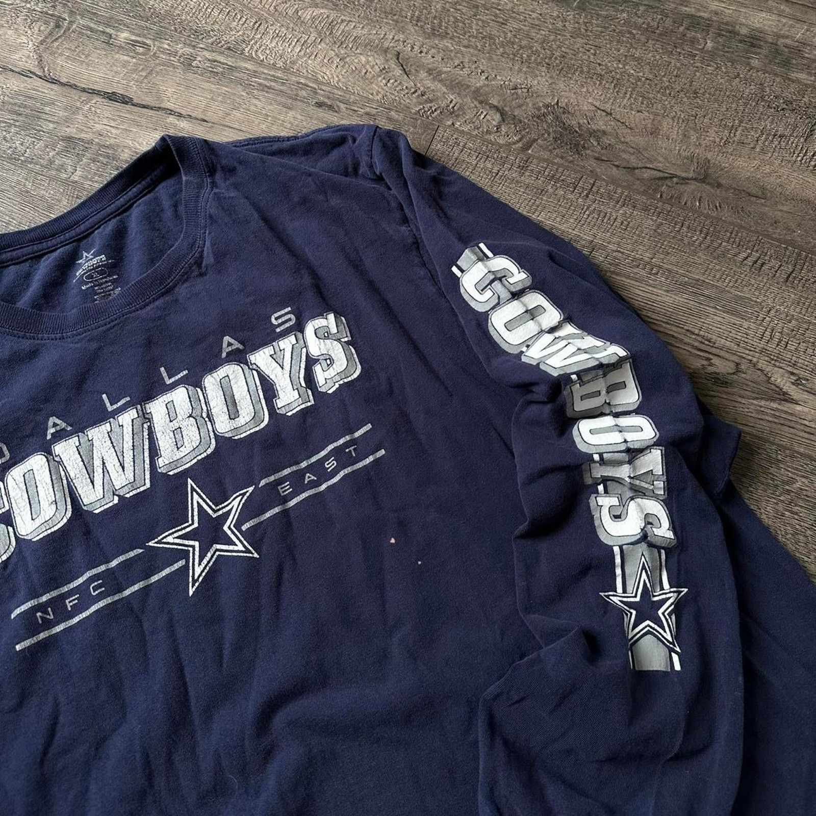 NFL × Vintage Vintage Y2K Thrashed Faded Dallas Cowboys Longsleeve Shirt Size US XL / EU 56 / 4 - 3 Thumbnail