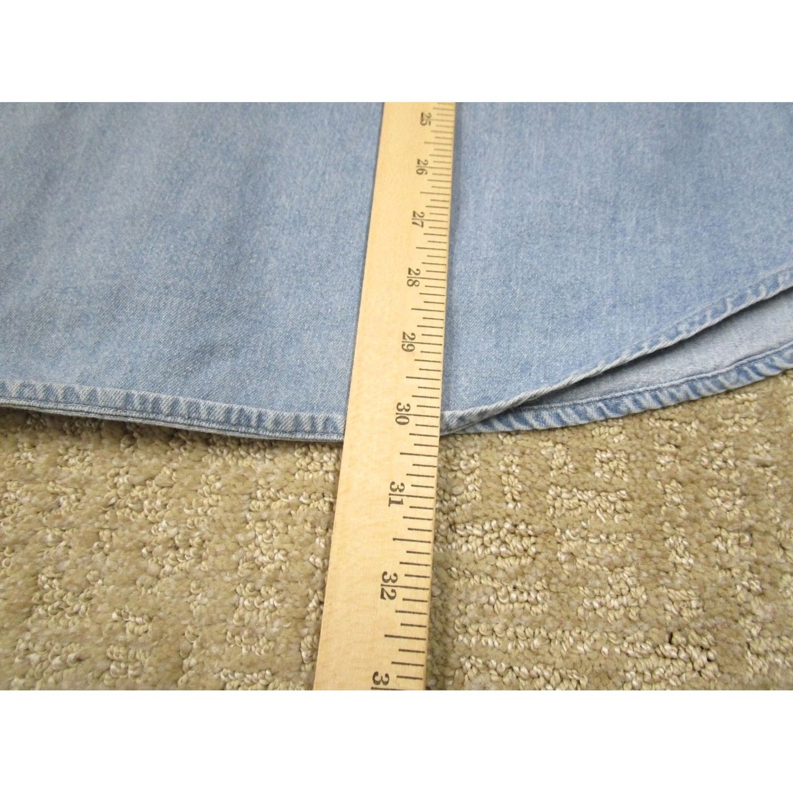 Bugle Boy VINTAGE Bugle Boy Shirt Men L Blue Denim Band Collar Light Wash Y2K Faded Size US L / EU 52-54 / 3 - 6 Thumbnail