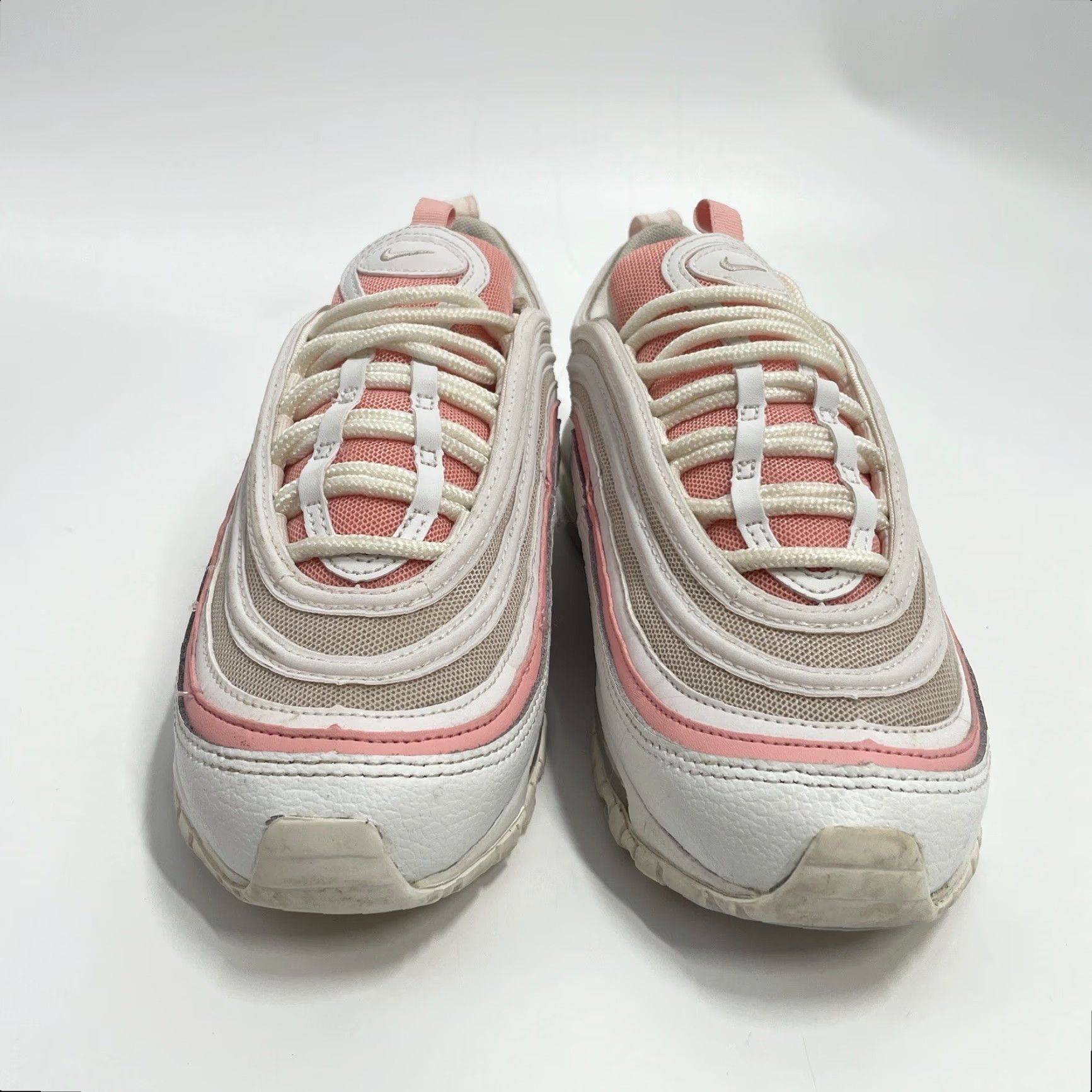 Nike VINTAGE Nike Air Max 97 Sneaker Womens 6.5 White Pink Bleached Coral 2019 Nike Air Max 97 921733-104 Size US 4 / IT 34 - 5 Thumbnail