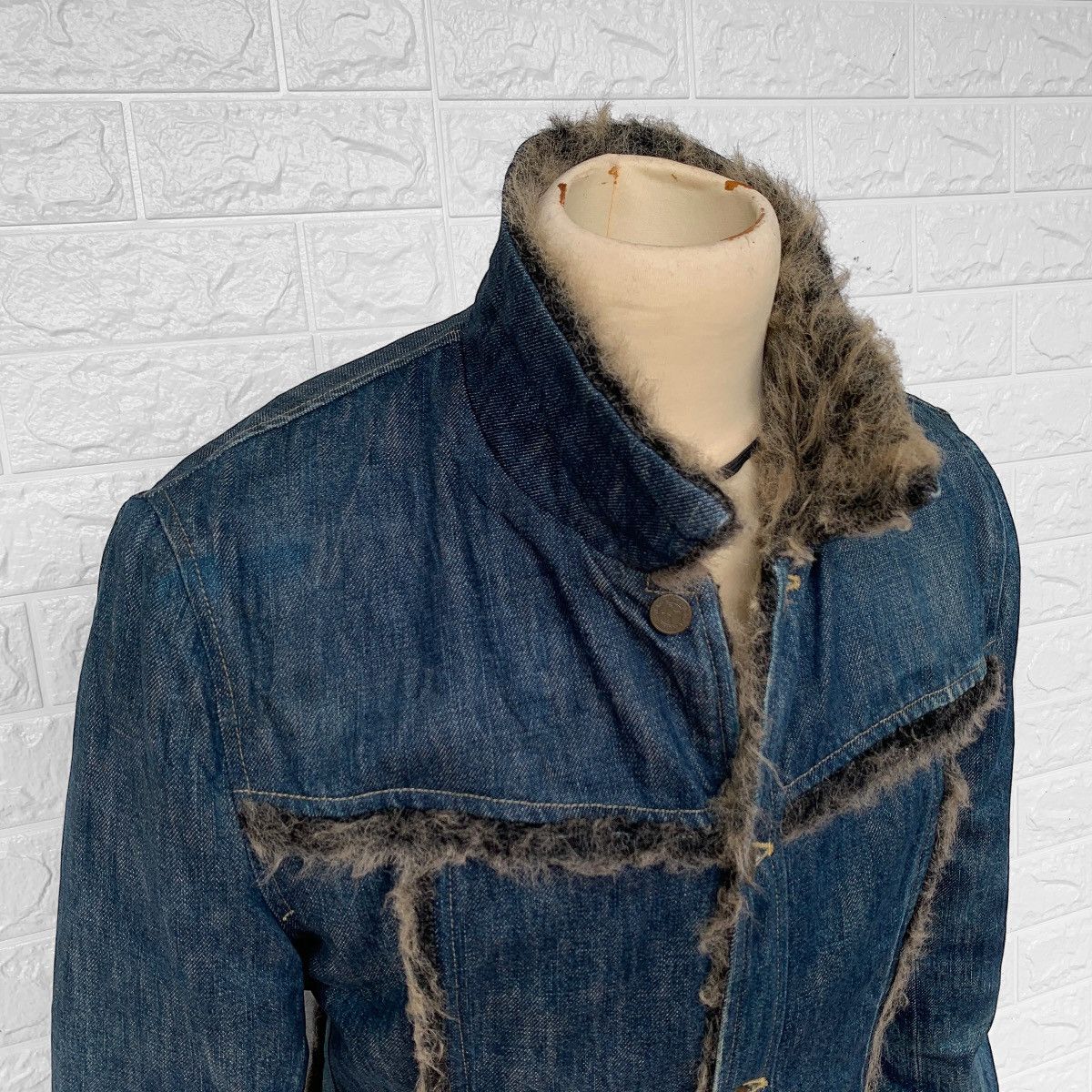 Backbone VINTAGE BACKBONE JAPAN FAUX FUR TRIM BLUE DENIM JACKET Size M / US 6-8 / IT 42-44 - 7 Thumbnail