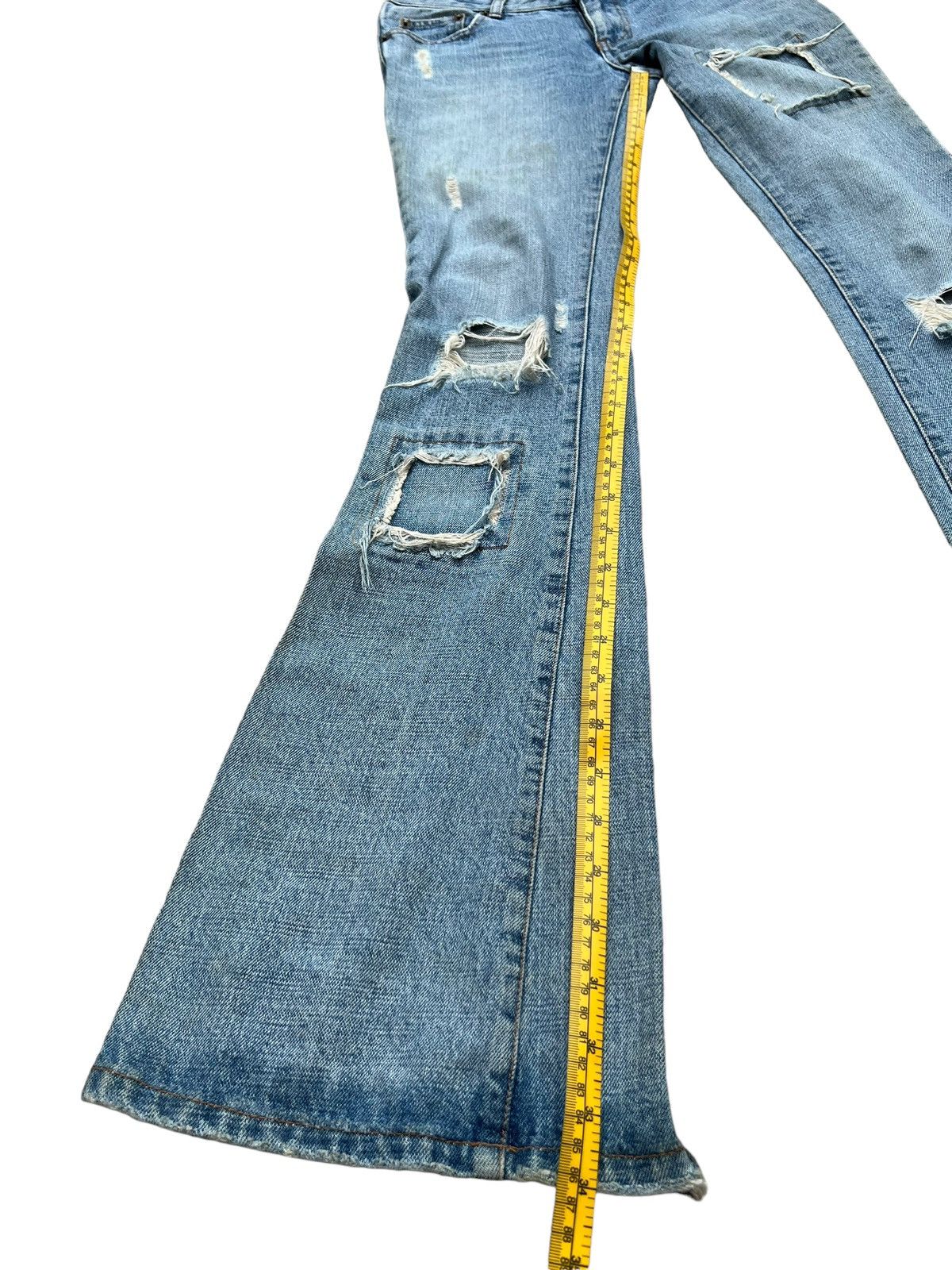 Japanese Brand Japanese Distressed Patchwork Lowrise Denim Jeans 29x34 Size US 29 - 14 Thumbnail