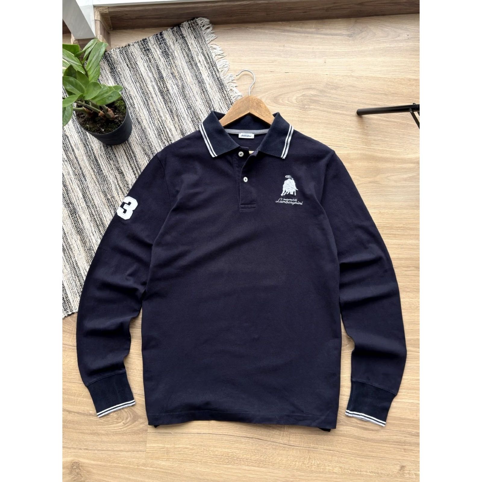Lamborghini VINTAGE Lamborghini Automobili Racing Long Sleeve Shirt Cotton Dark Blue Size M Men Size US M / EU 48-50 / 2 - 2 Thumbnail