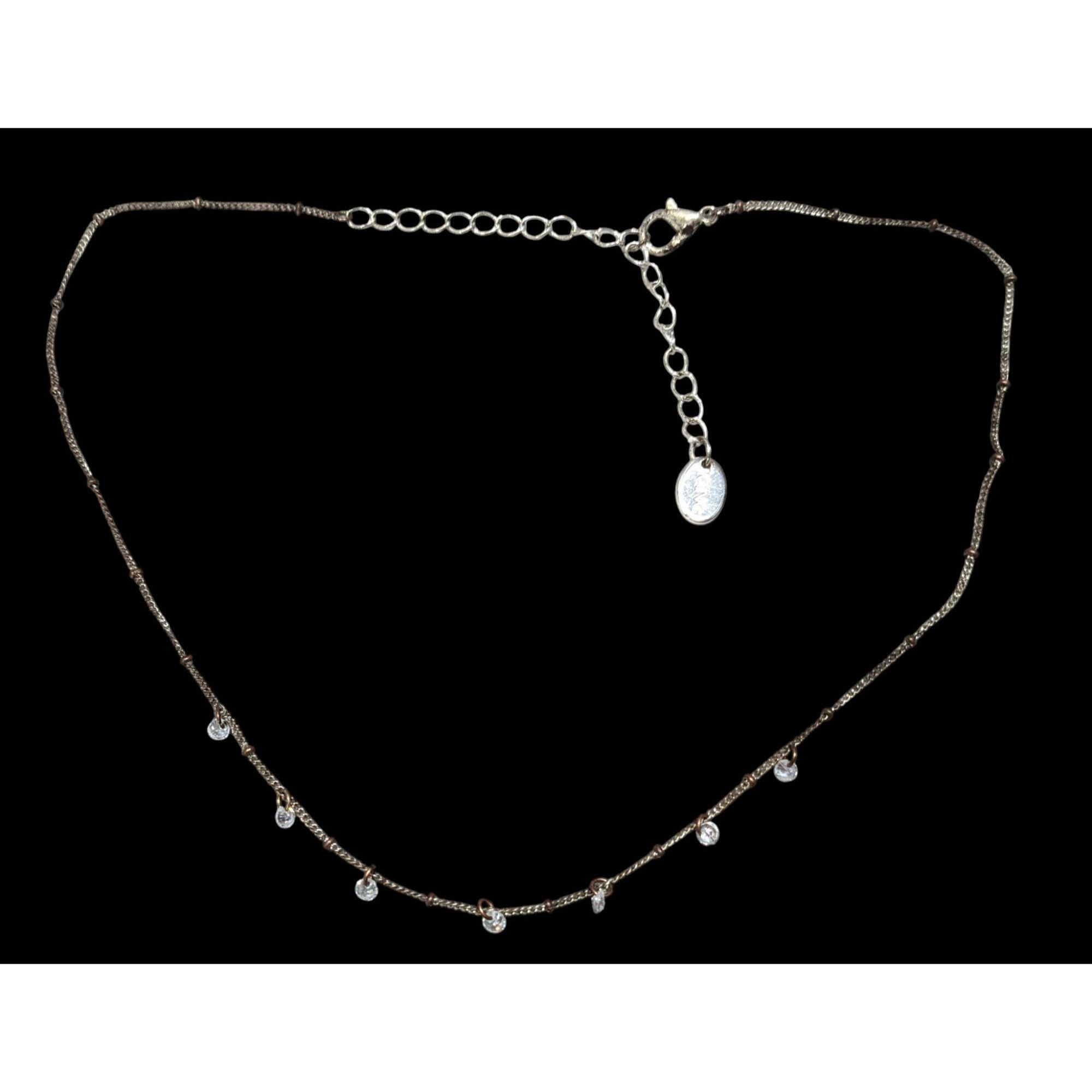Other Icing Minimalist Sparkly Gemmed Silver Tone Necklace Size ONE SIZE - 1 Thumbnail