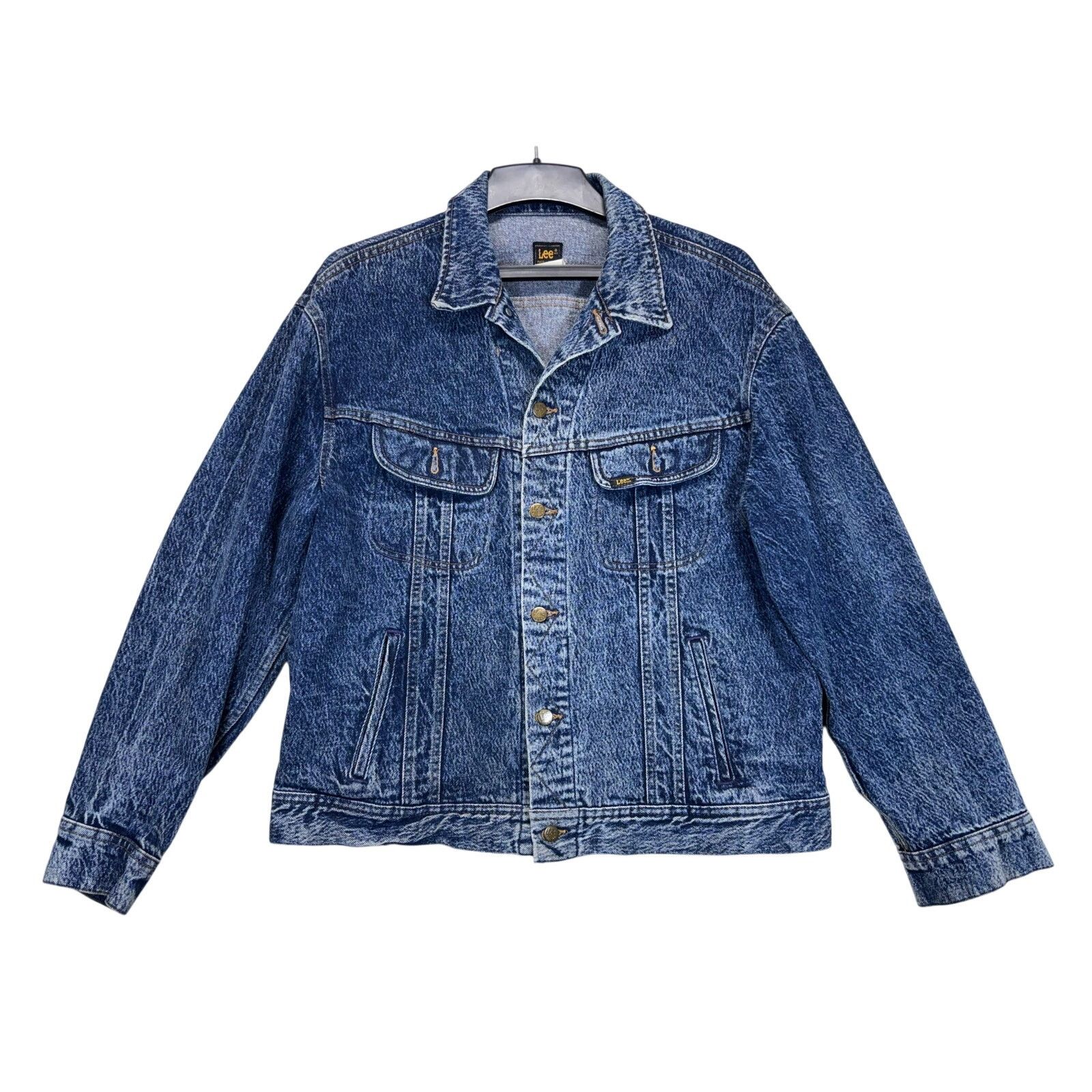 Lee Lee Denim Trucker Jacket Men’s Large Classic 4 Pocket Jacket Size US L / EU 52-54 / 3 - 2 Thumbnail