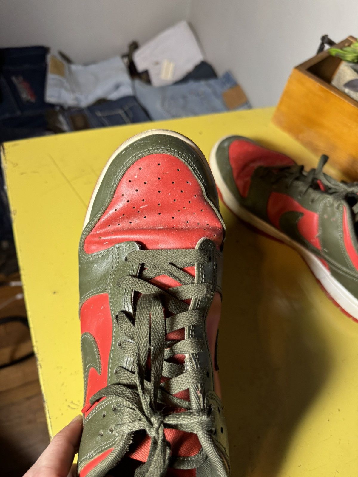 Nike Nike Dunk Low Cargo Khaki Mystic Red Men's Size 11 Size US 11 / EU 44 - 6 Thumbnail