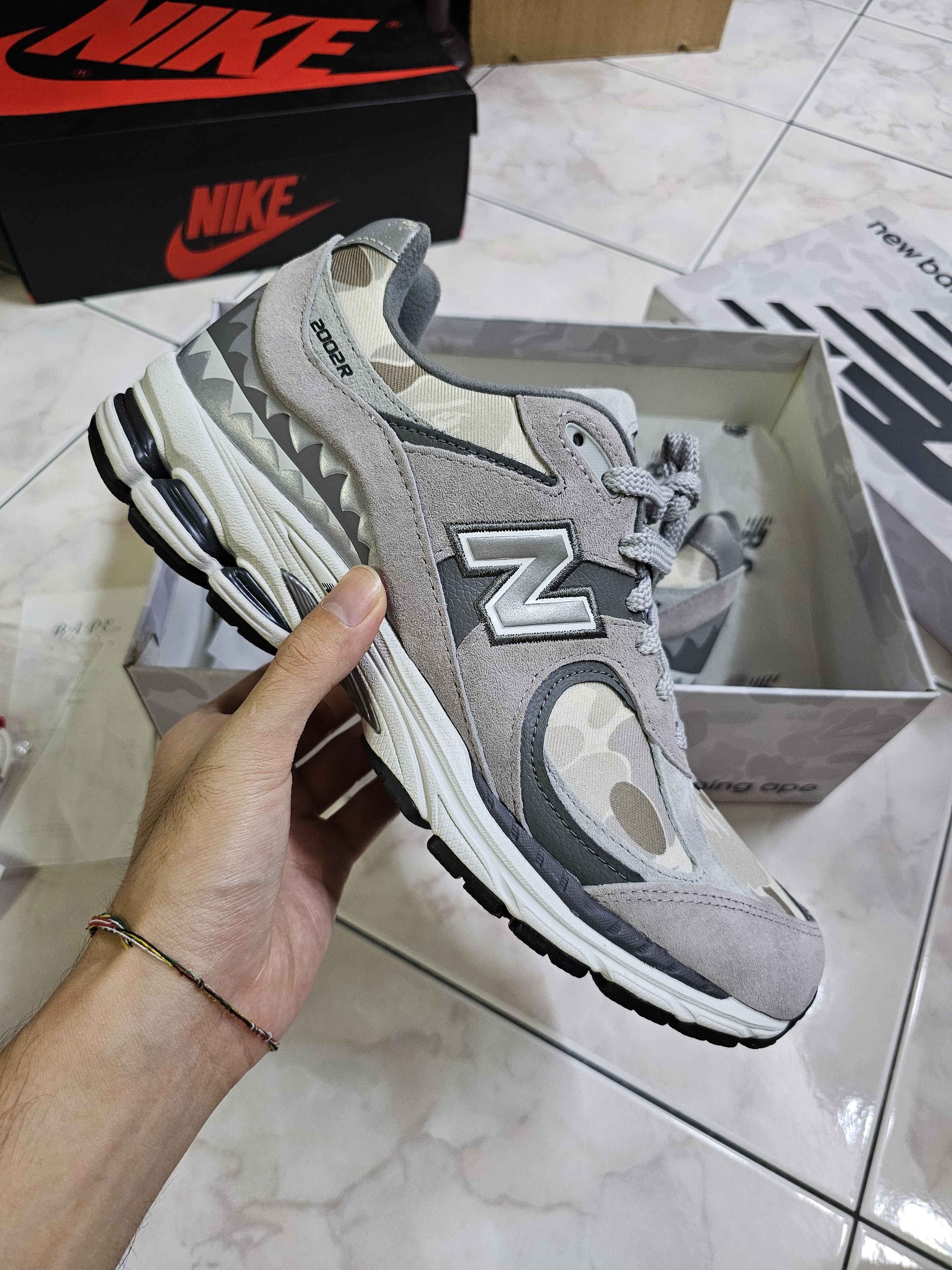 New Balance Bape X new balance 2002r grey camo Size US 11 / EU 44 - 1 Thumbnail