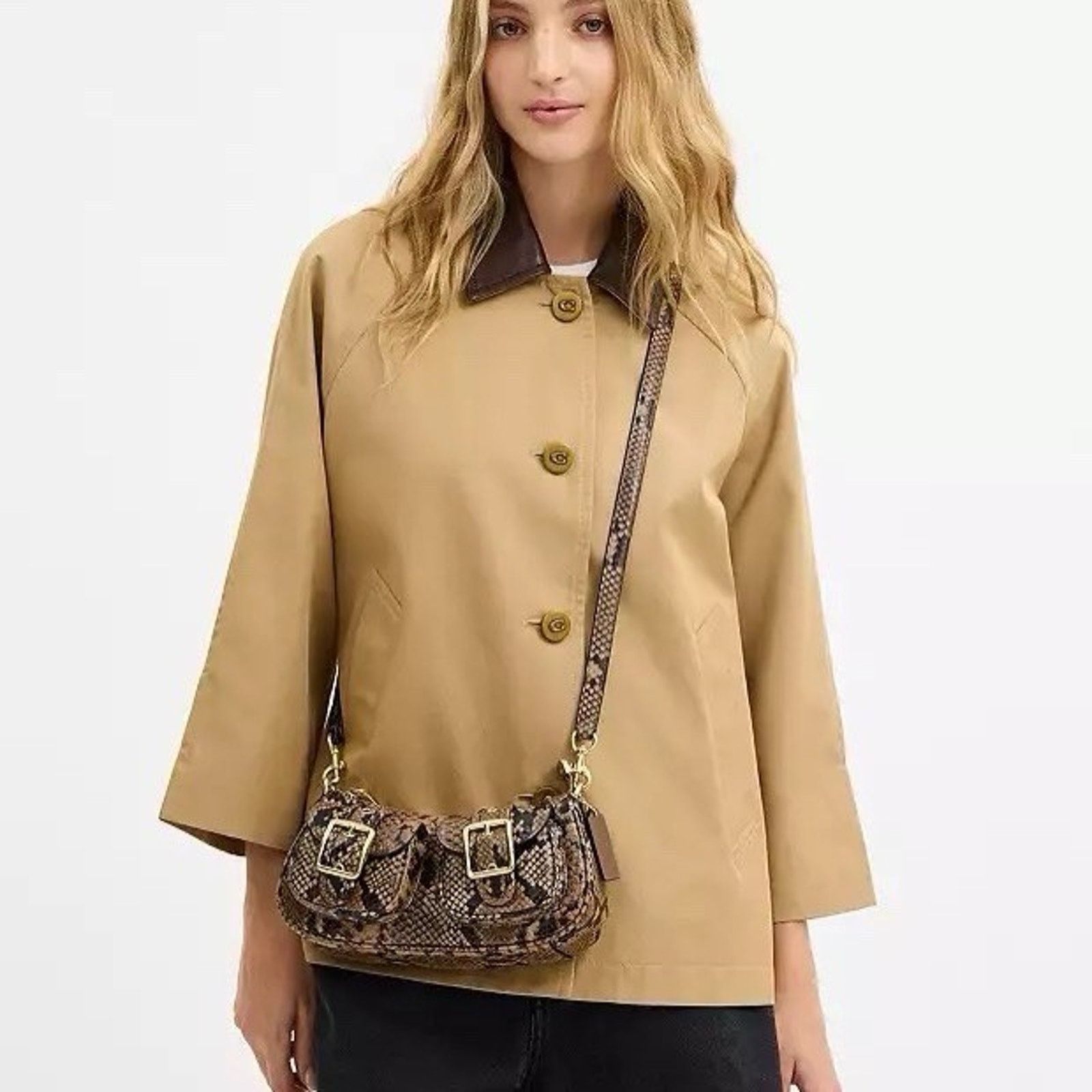 Coach NWT Coach Ashton Bag Snake Leather CCE38 Mushroom Multi Size ONE SIZE - 11 Thumbnail
