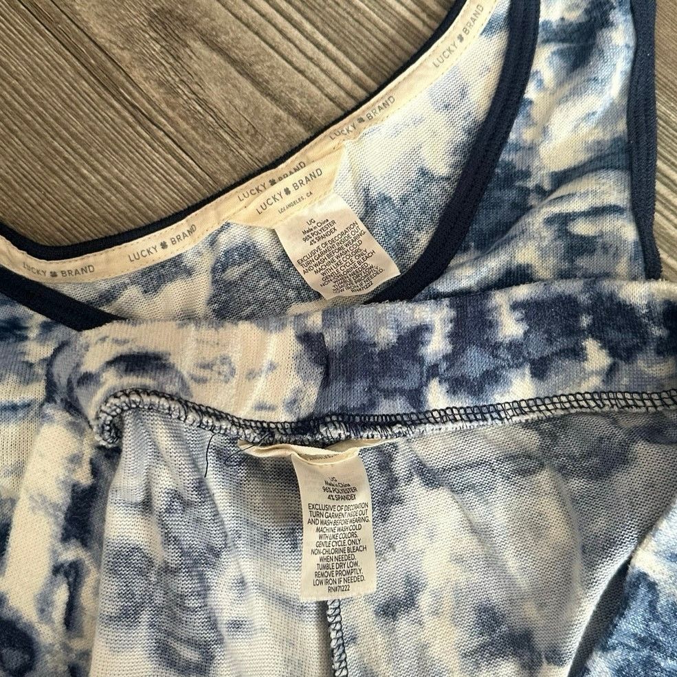 Lucky Brand lucky brand blue and white tie dye pajama set Size ONE SIZE - 3 Thumbnail