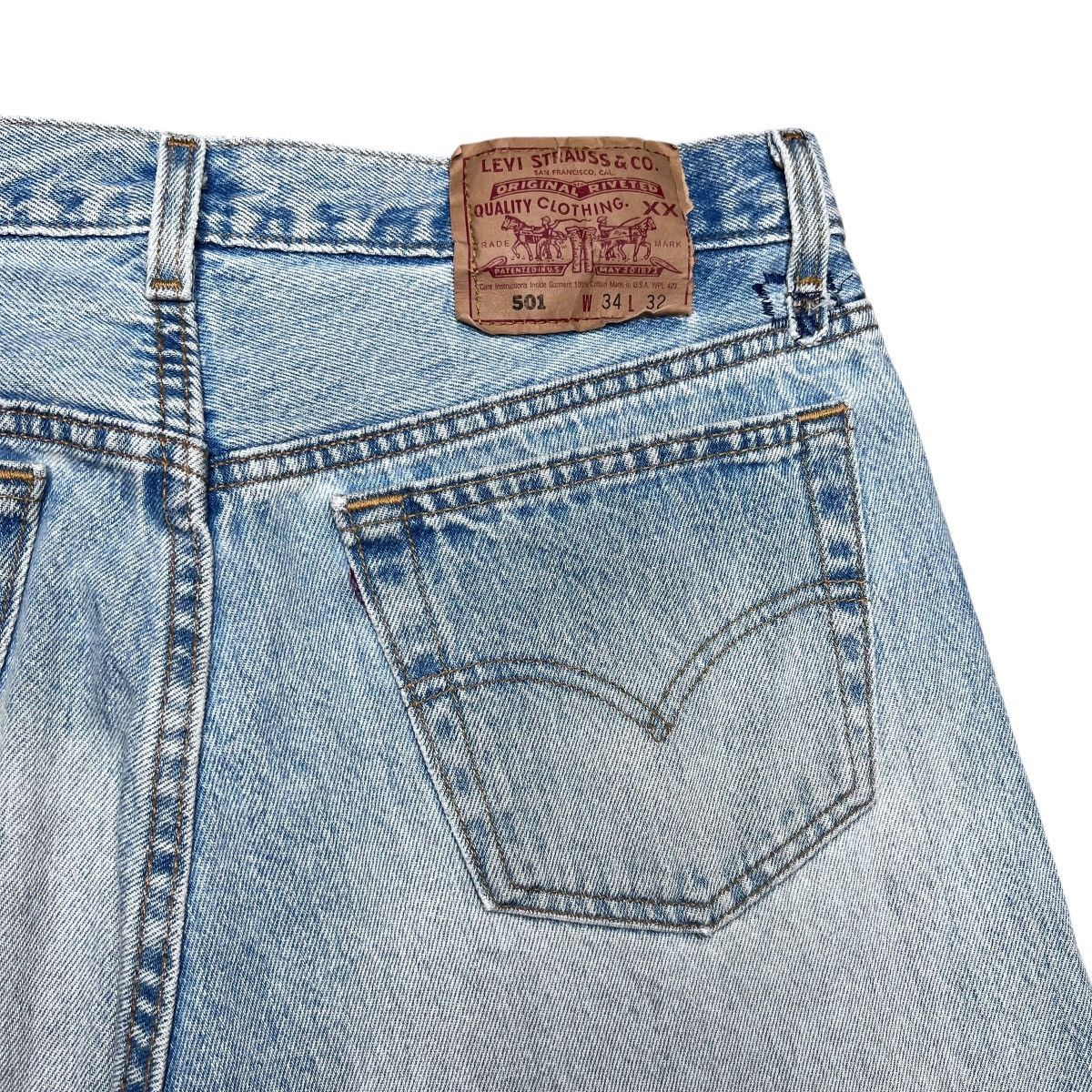 Levi's Vintage 1990s Levi’s 501 Button Fly Made In USA Denim Jeans Size US 32 / EU 48 - 13 Thumbnail
