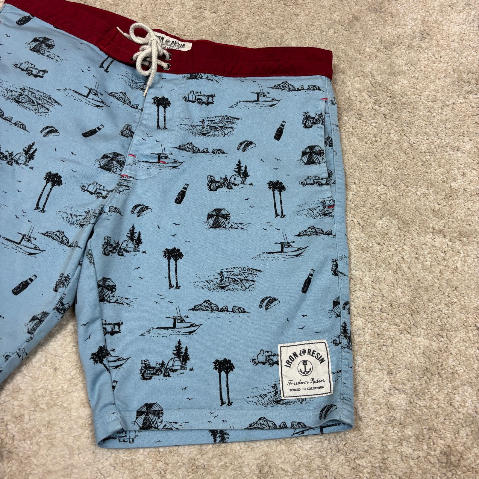 Other Iron and Resin 8.5" Board Shorts Swim Trunks Men's 34 Size US 34 / EU 50 - 2 Thumbnail