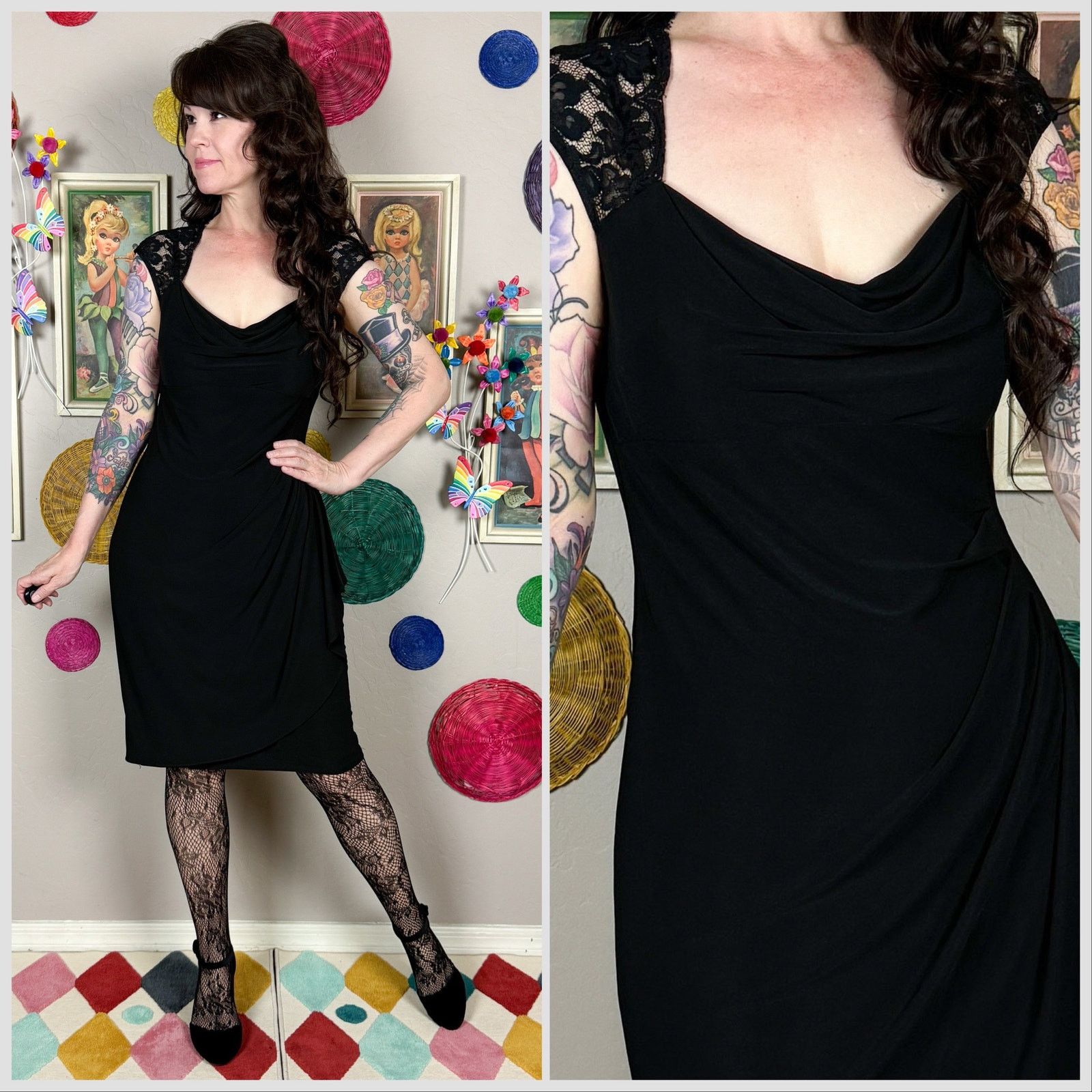 Vintage Vintage Y2K Caché Sleeveless Black Ruched Cutout Mini Dress Size M / US 6-8 / IT 42-44 - 1 Thumbnail