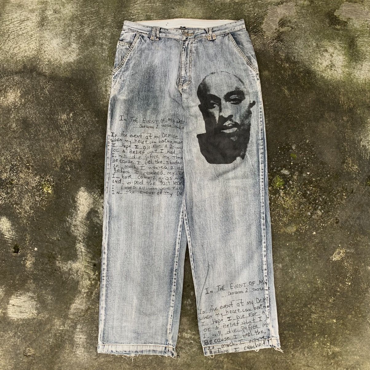 Makaveli Vintage Y2K Makaveli 2Pac Shakur Baggy Pants Size US 34 / EU 50 - 1 Thumbnail