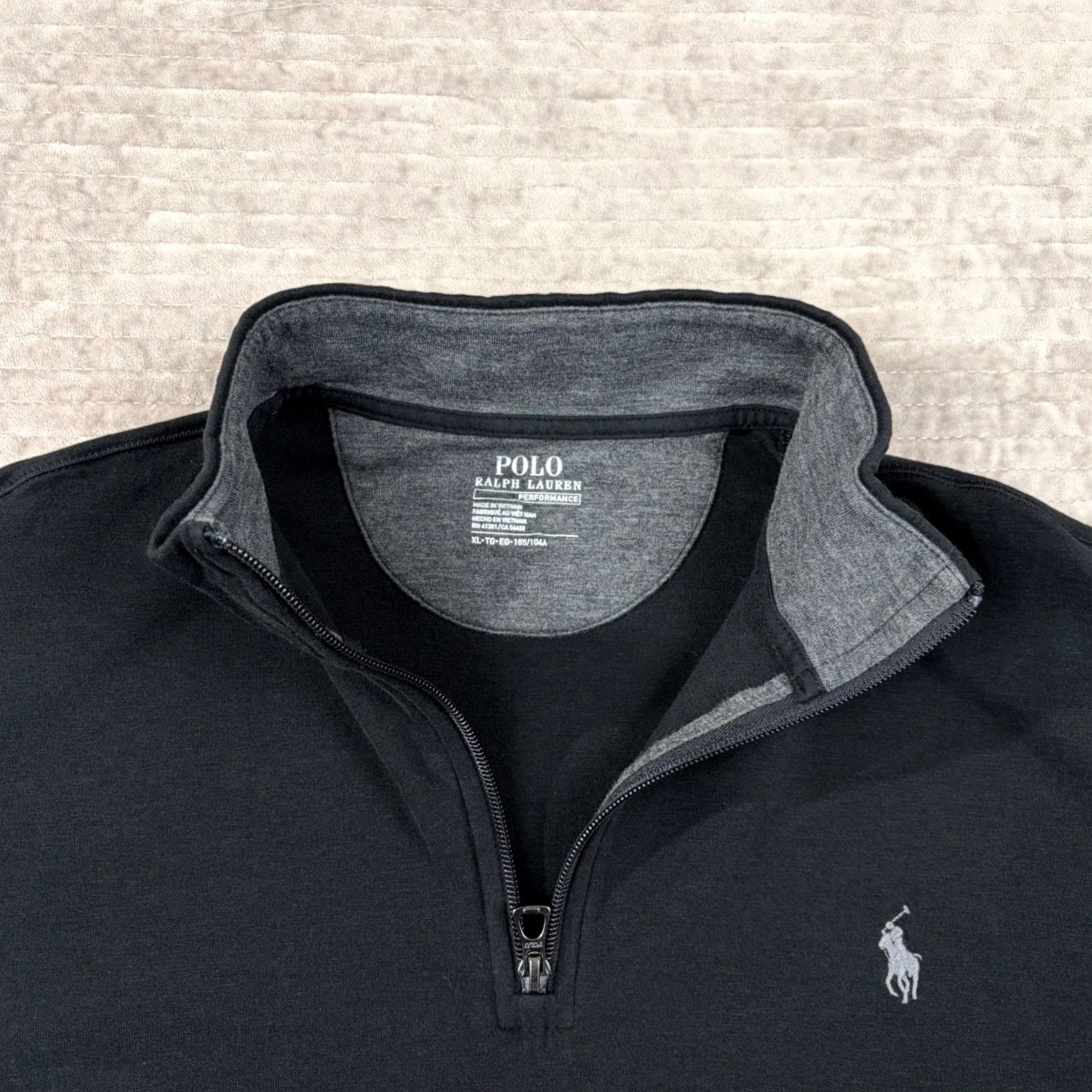 Polo Ralph Lauren Polo Ralph Lauren Performance Mens XL Black Quarter Zip Pullover Sweatshirt Size US XL / EU 56 / 4 - 5 Thumbnail