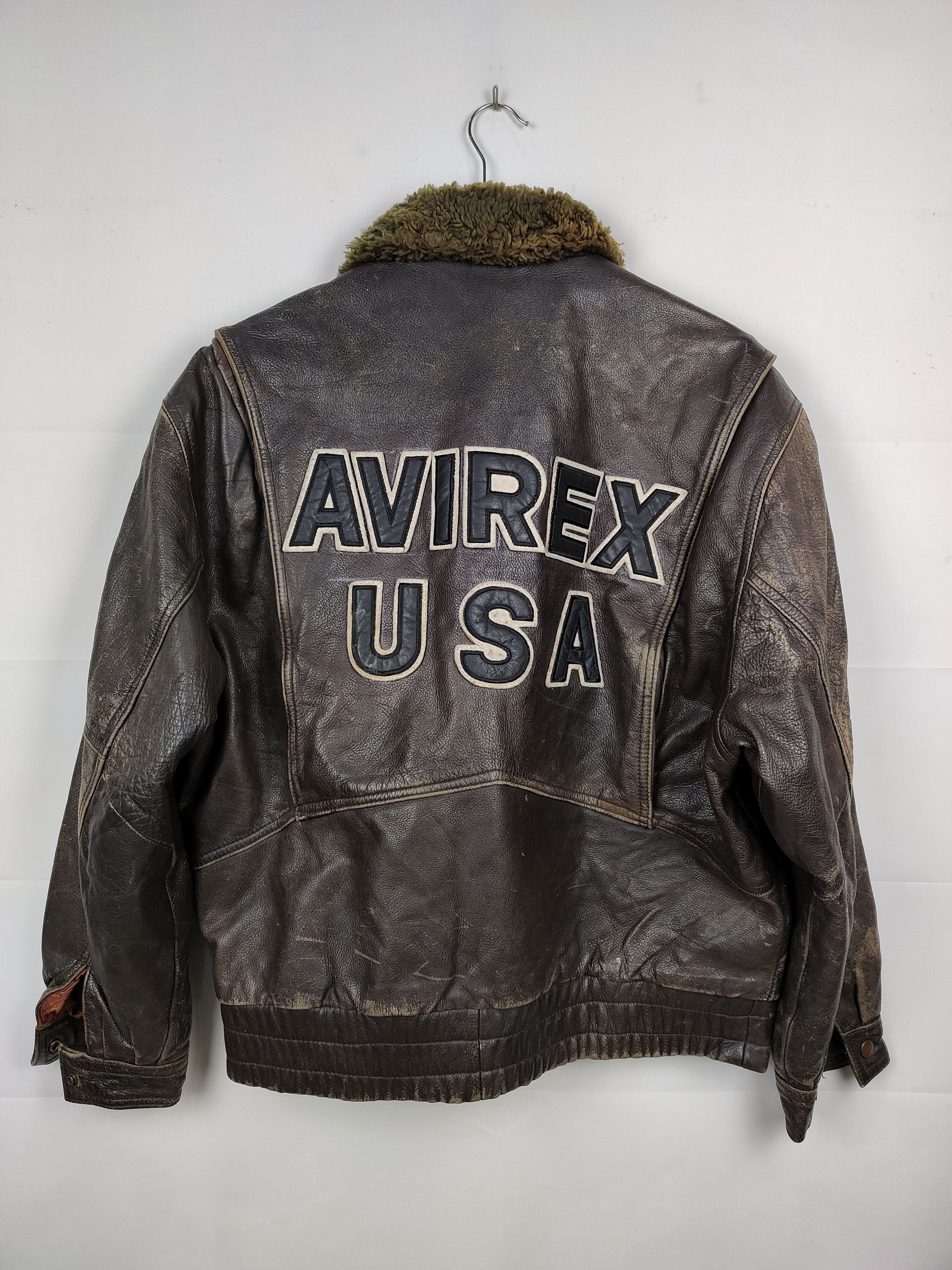 Avirex Vintage Avirex USA Embroidered Leather Jacket Size US M / EU 48-50 / 2 - 8 Thumbnail