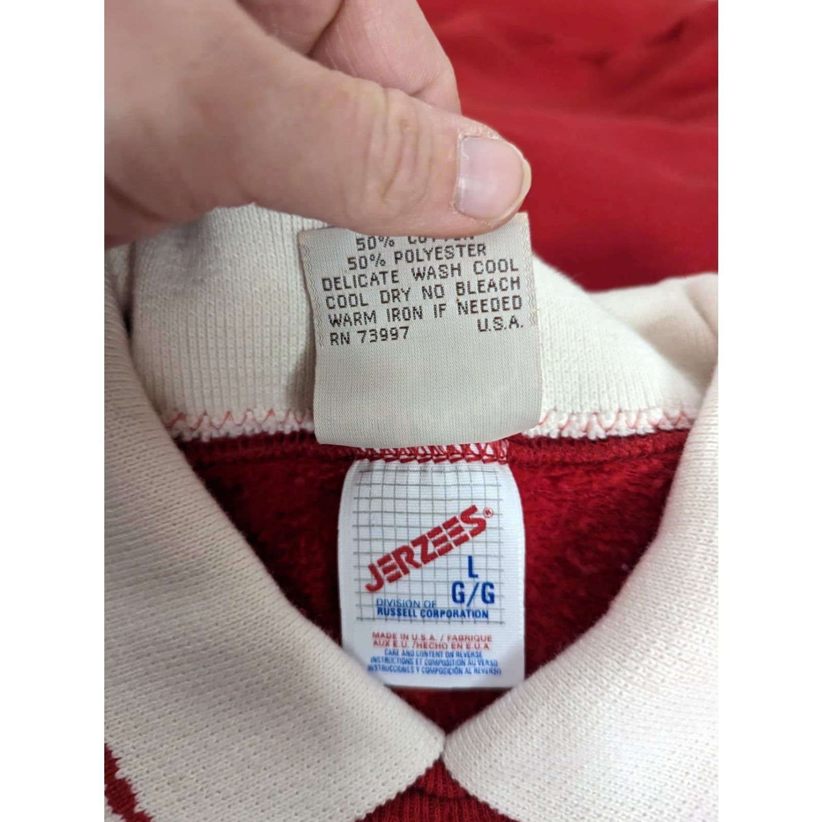 Hanes VINTAGE Hanes Sweatshirt Collared Golf Is For The Birdies Appliqué Red USA Adult Large Mens Size L / US 10 / IT 46 - 4 Thumbnail