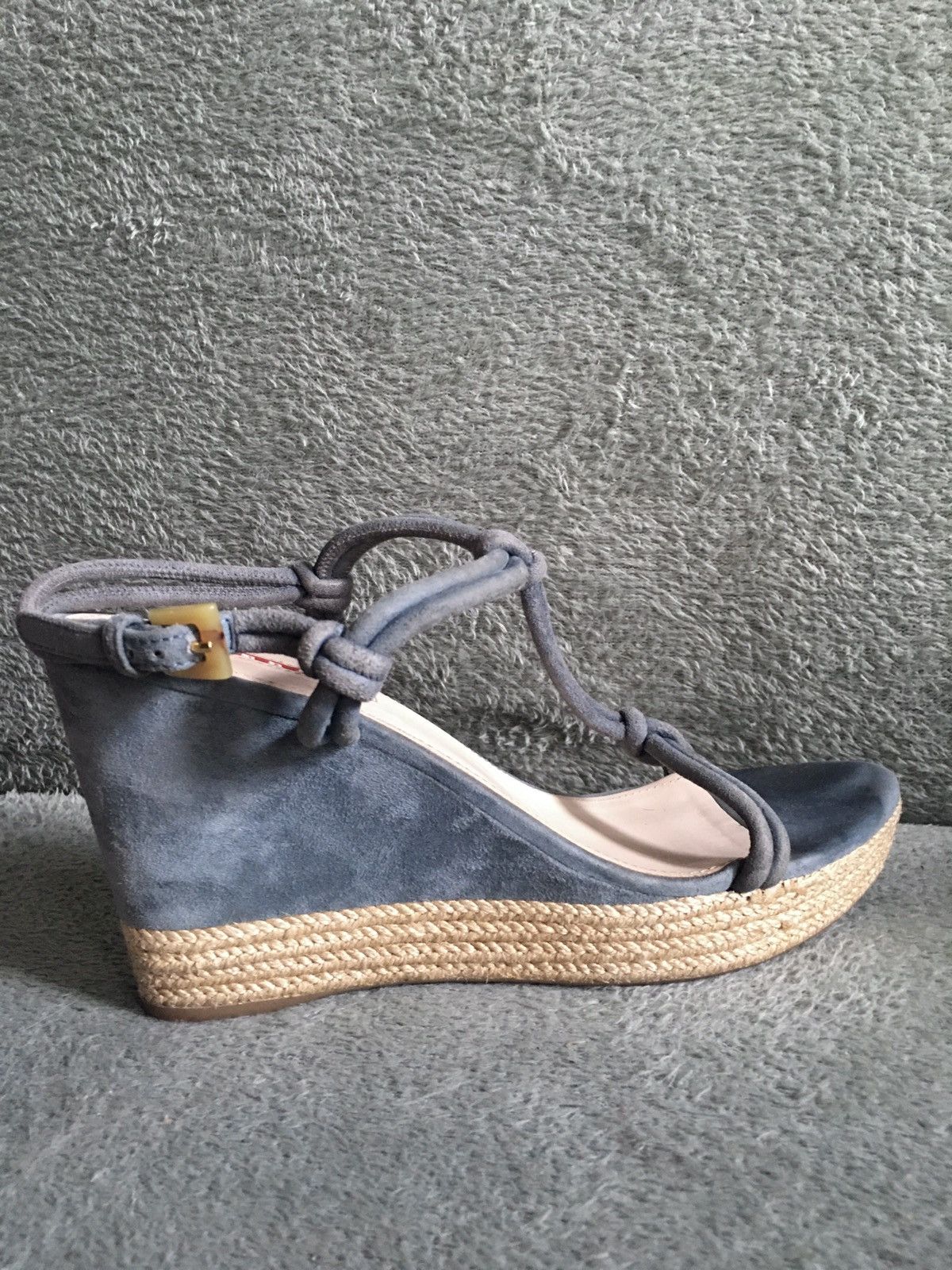 Prada PRADA Suede Strappy Knot Espadrille Wedge Sandals EU 41 Size US 11 / IT 41 - 10 Thumbnail