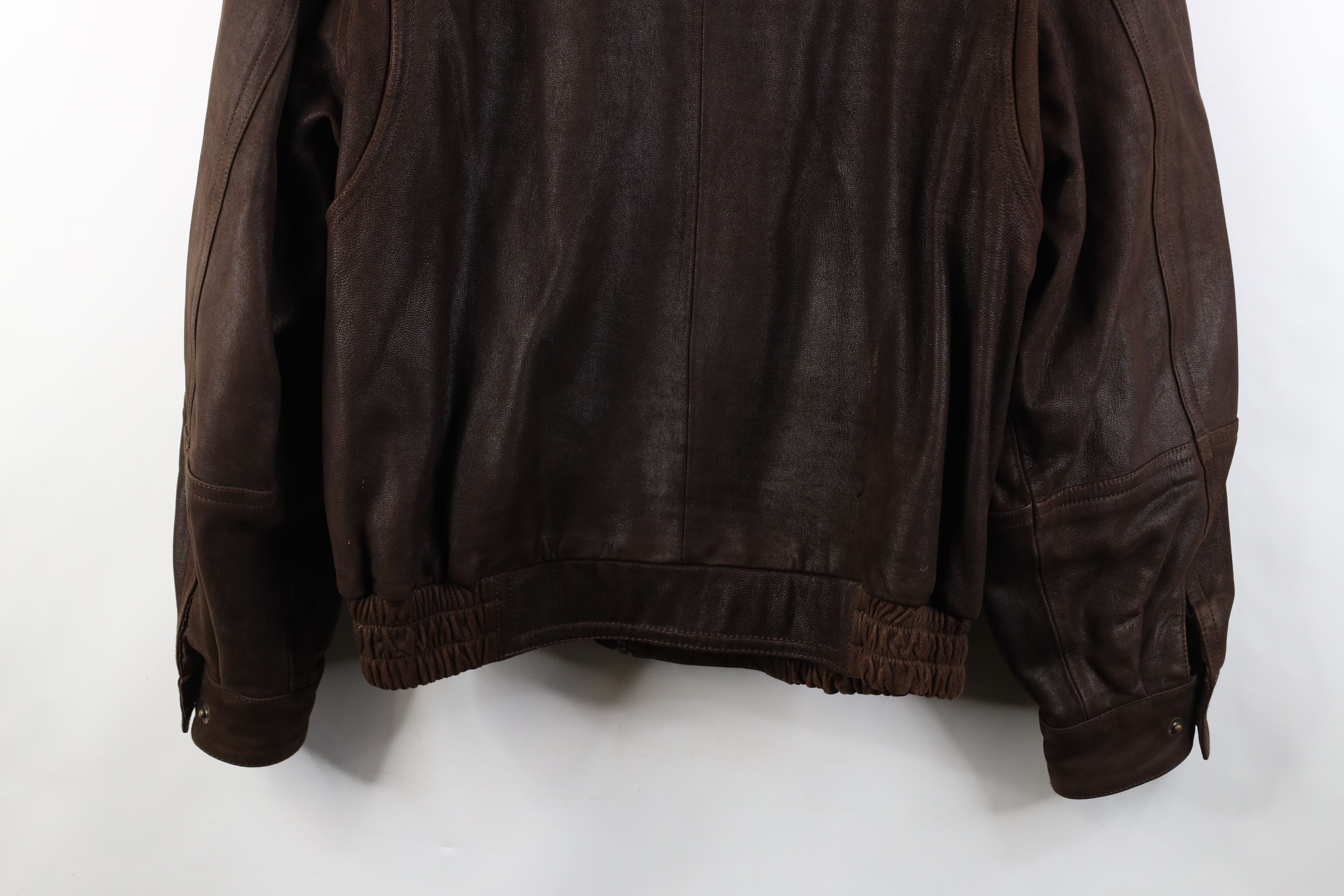 Vintage Vintage 90s Streetwear Full Zip Leather Flight Bomber Jacket Size US L / EU 52-54 / 3 - 17 Thumbnail