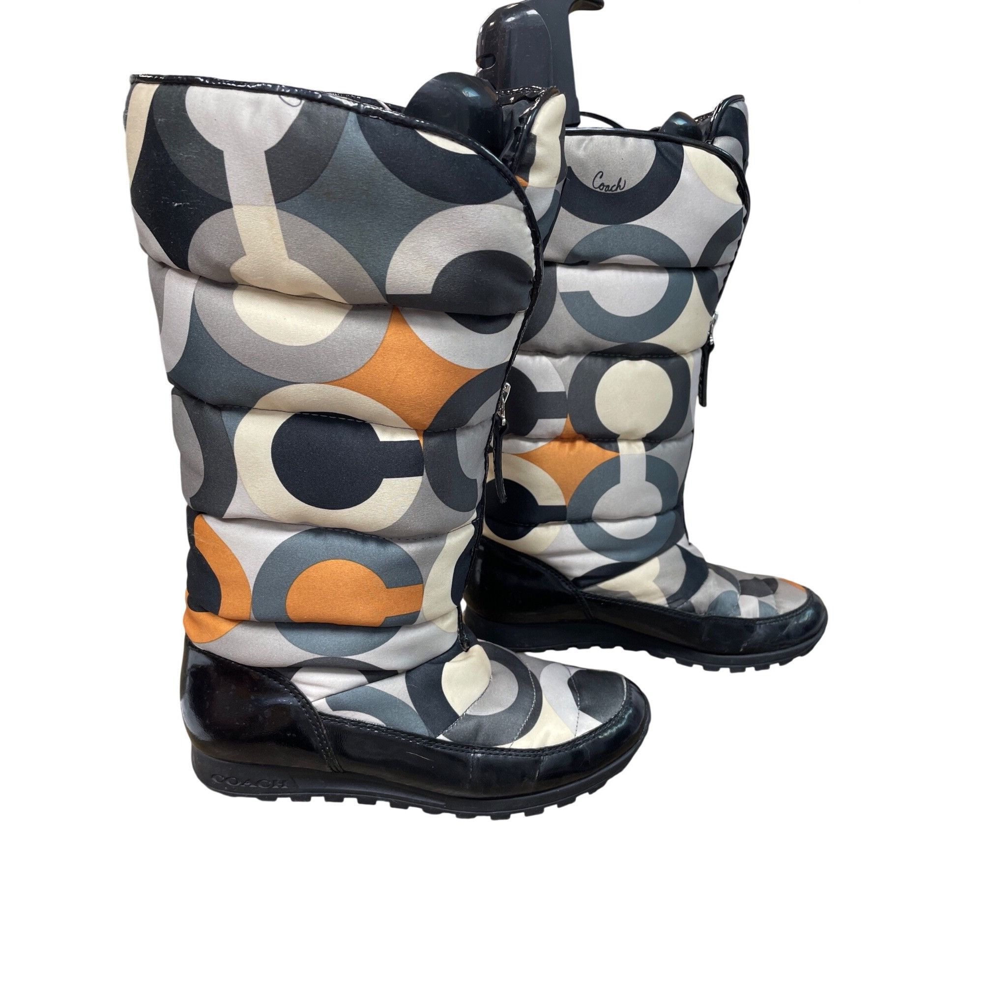 Coach coach Jolt womans monogram fabric mid calf winter boots sz 7 Size US 7 / IT 37 - 4 Thumbnail