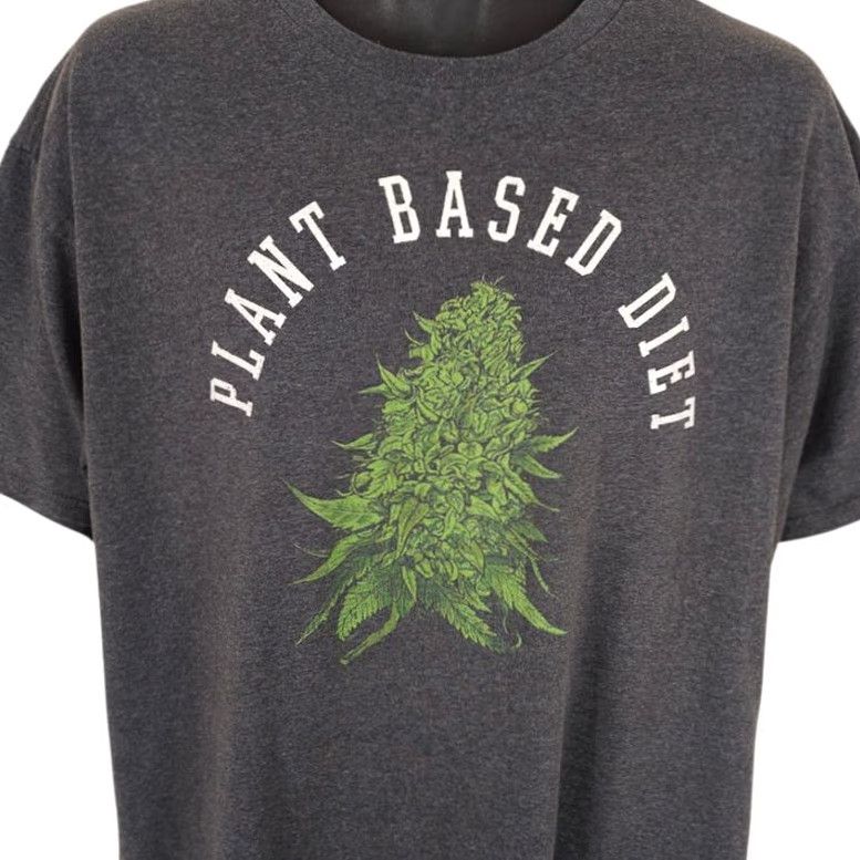 Vintage Spencer's Cannabis T Shirt Mens XL Gray Weed Marijuana Hemp Plant Based Diet Short Sleeve Crew Neck Cotton Blend Size US XL / EU 56 / 4 - 2 Thumbnail