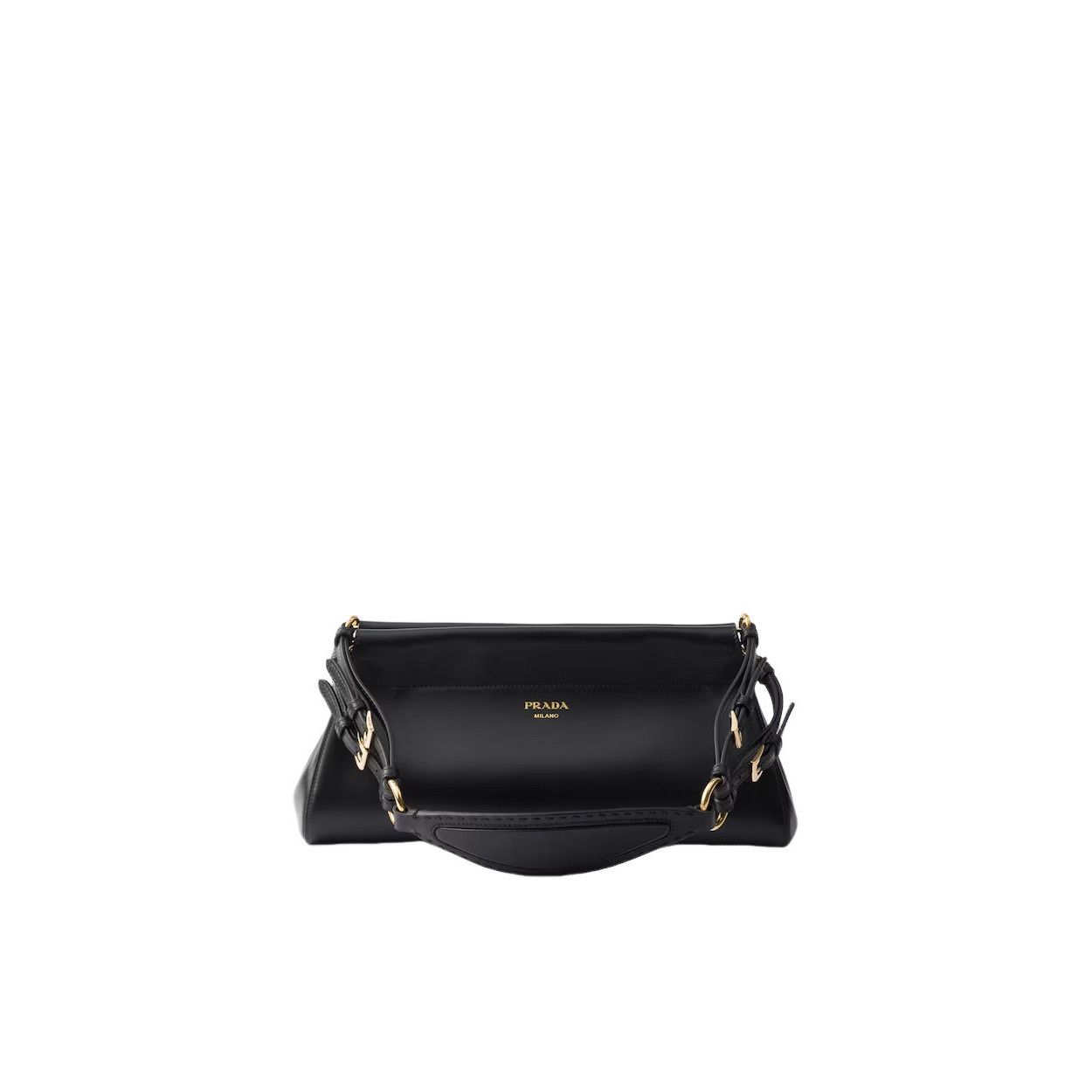PRADA Enchaine Medium $3500 Black Leather Top Handle Bag New
