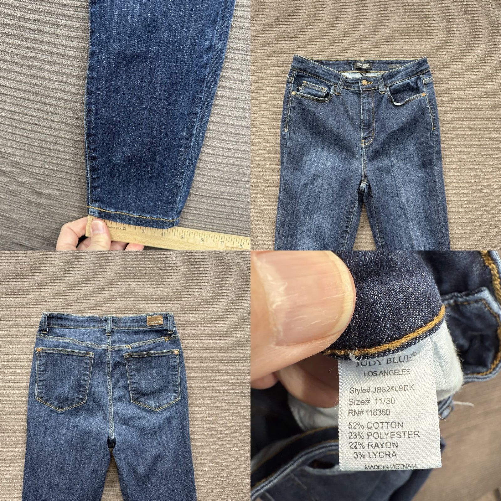 Vintage Judy Blue Jeans Women 30 Denim Skinny High Rise Stretch Comfort Cotton Spandex Bohemian City Preppy 28 Inseam_fit Regular Size 30" / US 8 / IT 44 - 8 Thumbnail