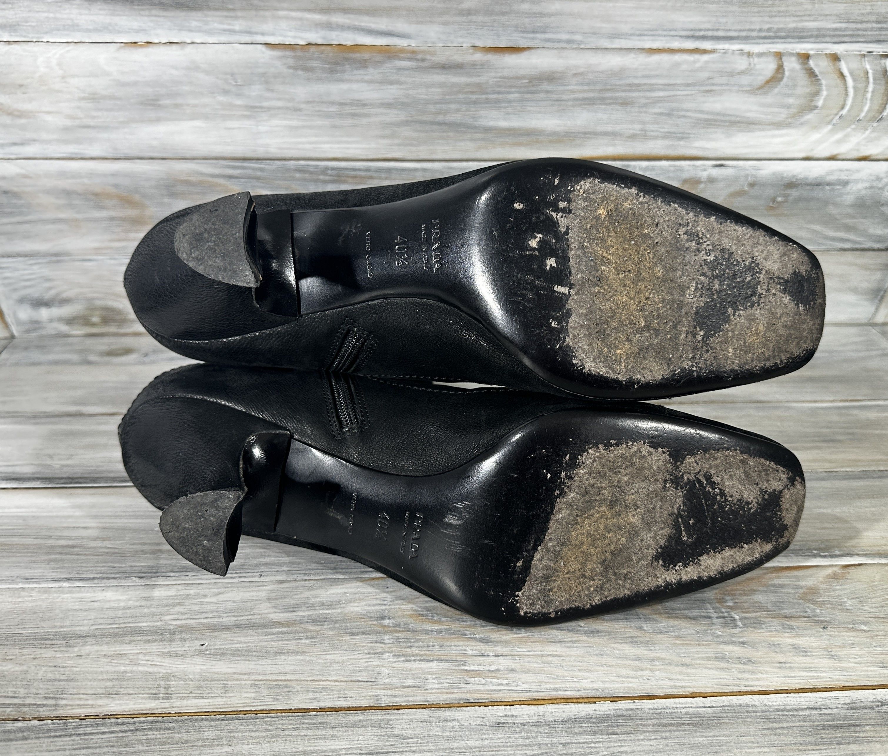 Leather × Prada Prada Milano Women LeatherShoes With A Beautiful Curved Heel Size US 10.5 / IT 40.5 - 23 Thumbnail