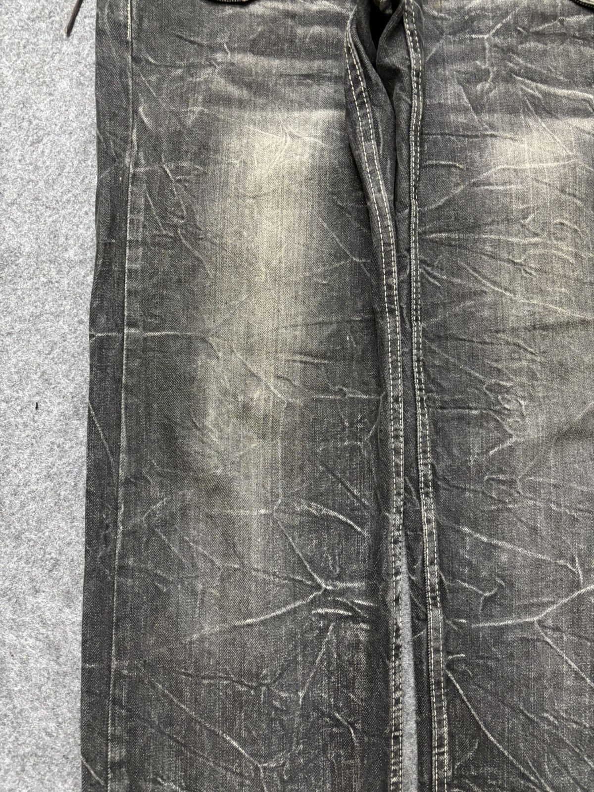 Japanese Brand 💥Cracked Fades💥Antfui Double Waist Black Wash Denim F642 Size US 32 / EU 48 - 8 Thumbnail