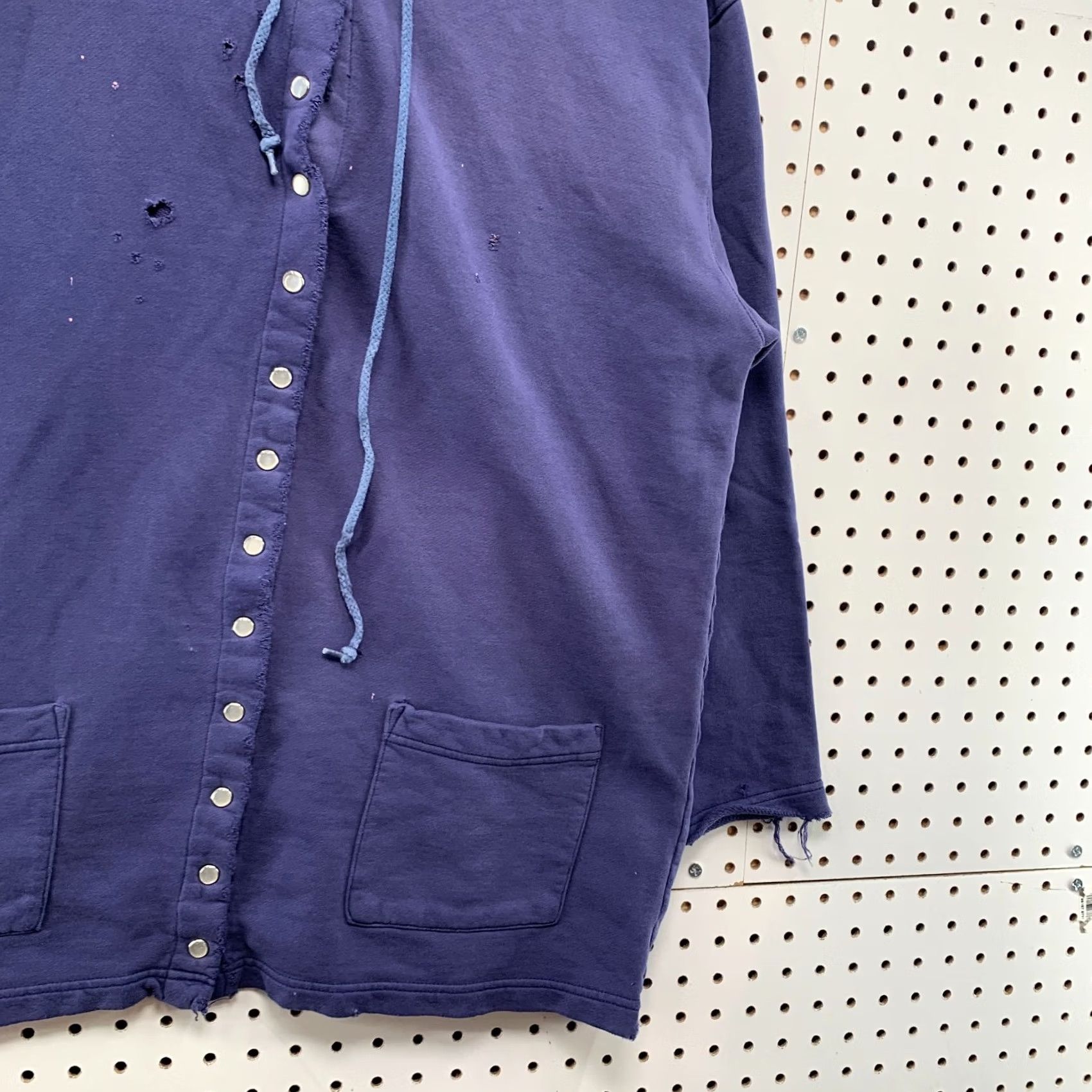 Gap VINTAGE Gap Snap Hoodie Sweatshirt Womens M Blue Distressed Hooded 22.5x27 cardigan-style Mens Womens Girls Boys Size M / US 6-8 / IT 42-44 - 7 Thumbnail