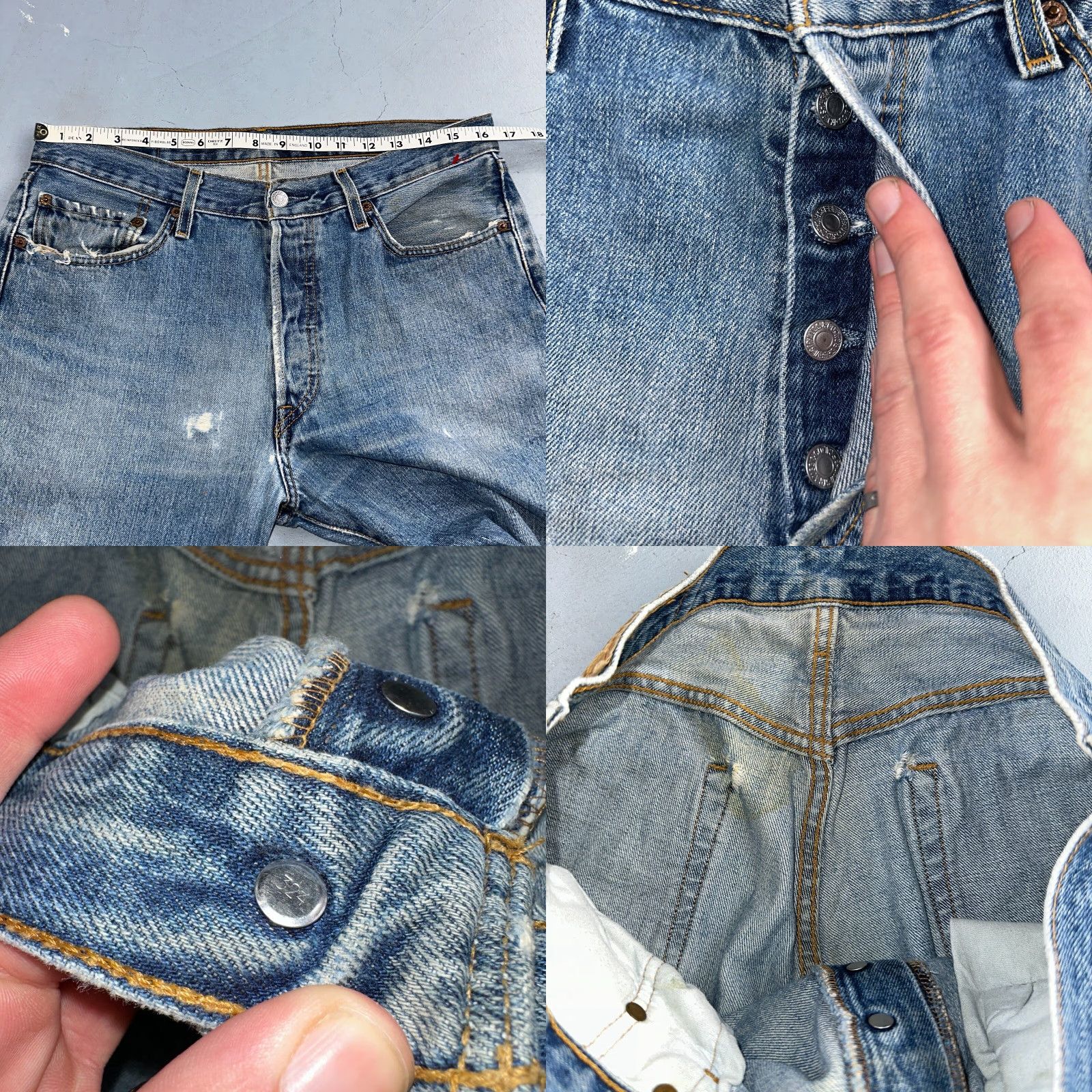 Levi's VINTAGE Levi's 501 Straight Leg Jeans 90s Blue Medium Wash 34x32 Mens Size US 34 / EU 50 - 8 Thumbnail
